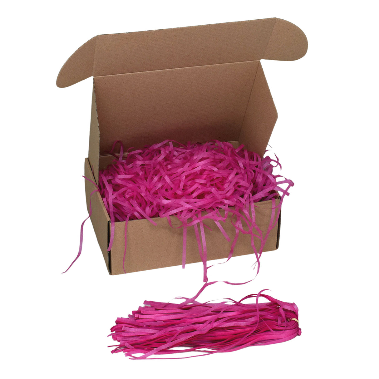 Cerisse tissue paper shred filler shown in a brown box