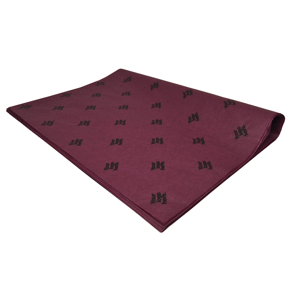 Custom tissue paper burgundy, ream of folded sheets 17gsm – size 50x75cm