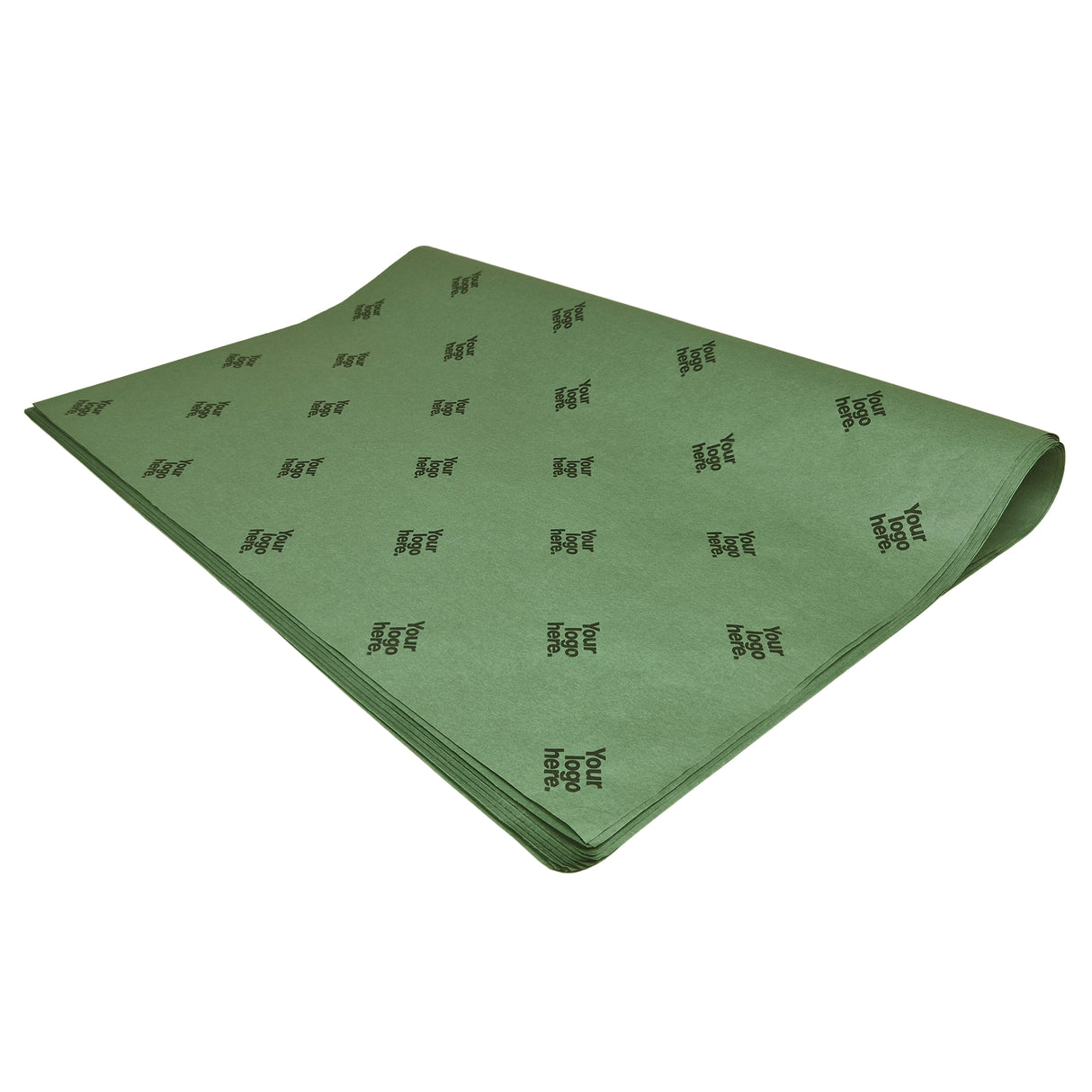 Custom tissue paper dark-green, ream of folded sheets 28gsm – size 50x75cm