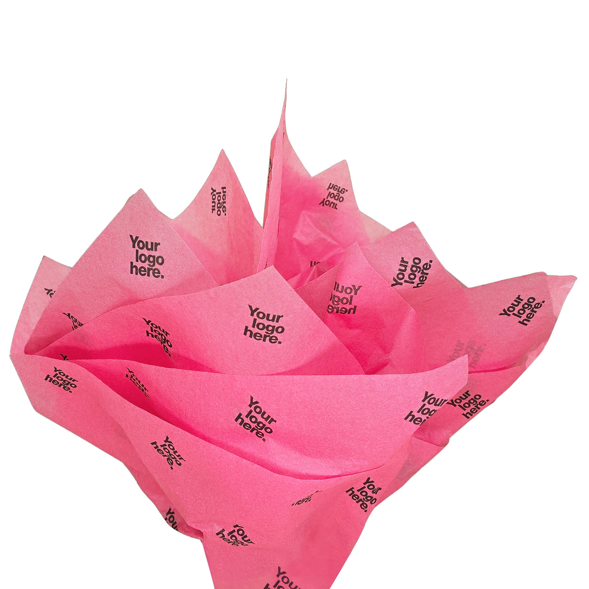 Custom tissue paper dark-pink, fan arrangement, 17gsm – size 50x75cm