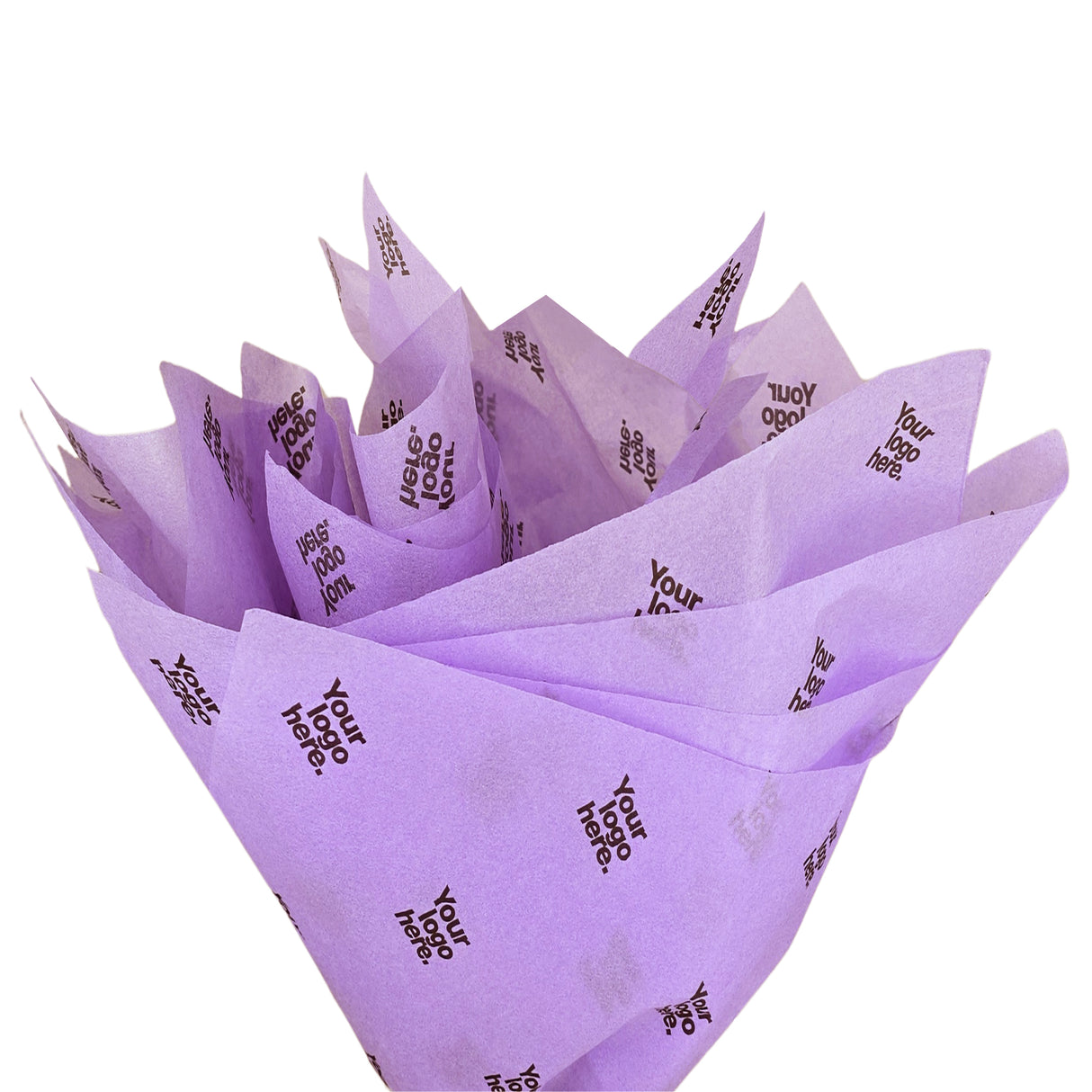 Custom tissue paper lavender, fan arrangement, 17gsm – size 50x75cm