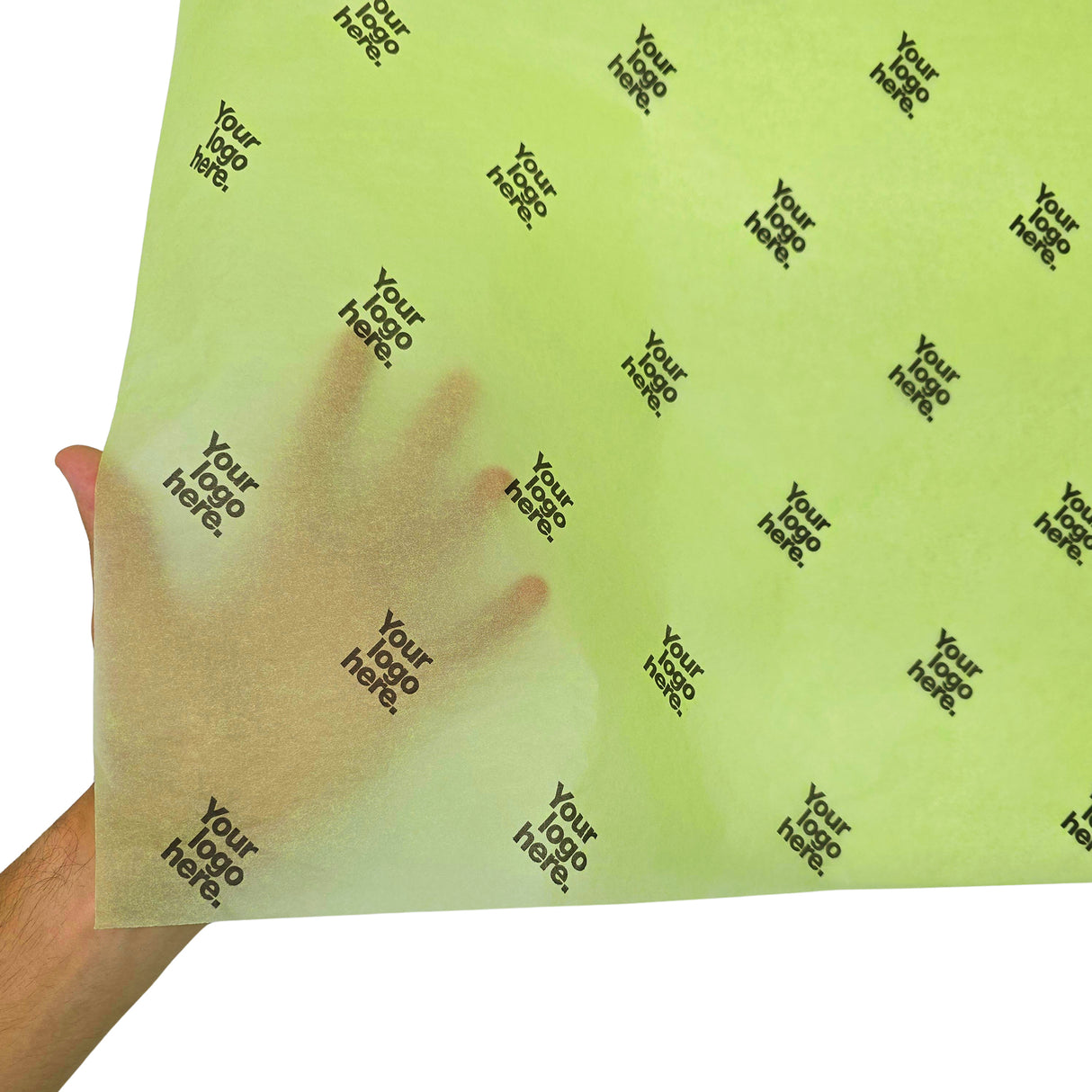 Custom tissue paper lime-green, texture and transparency, 17gsm – size 50x75cm