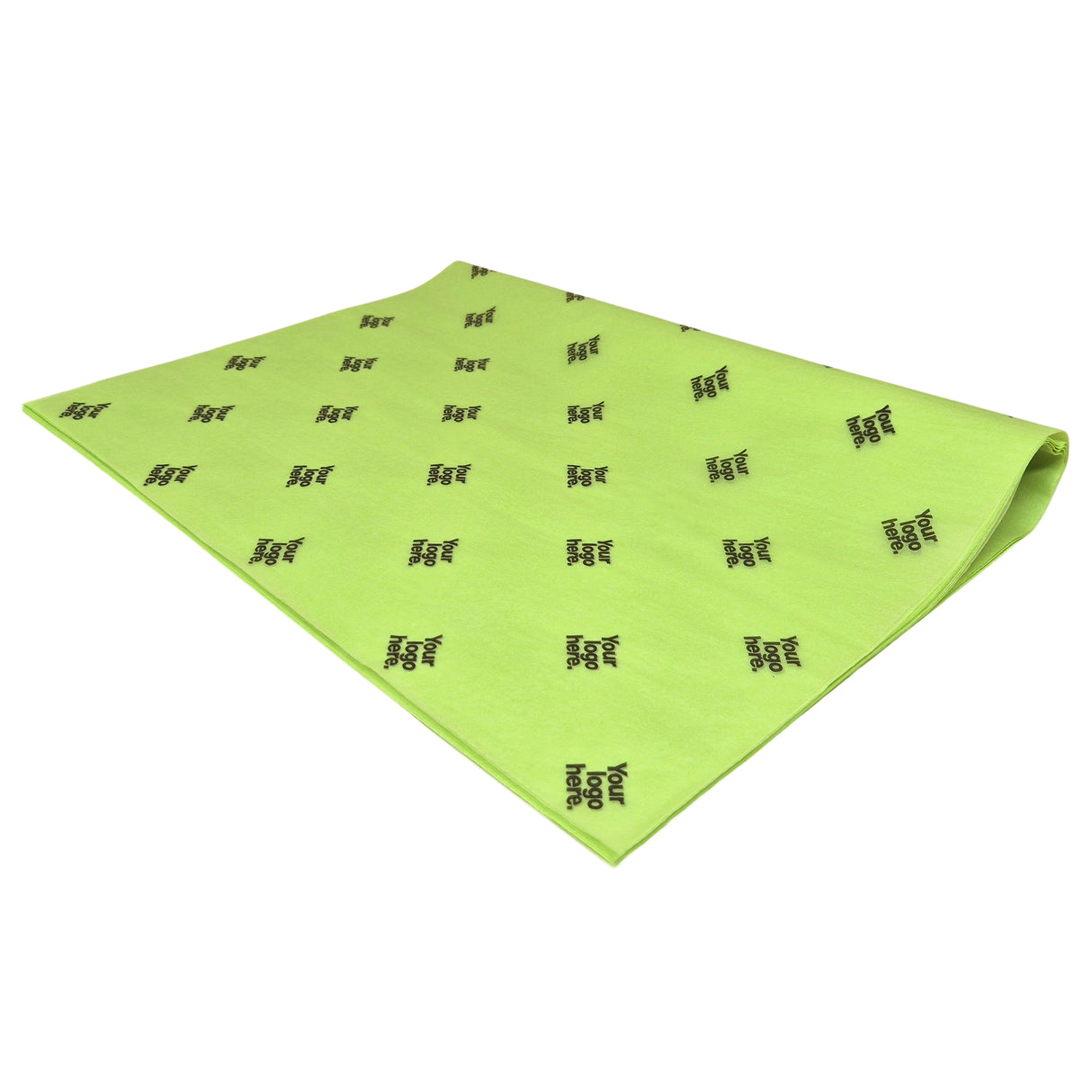 Custom tissue paper lime-green, ream of folded sheets 17gsm – size 50x75cm