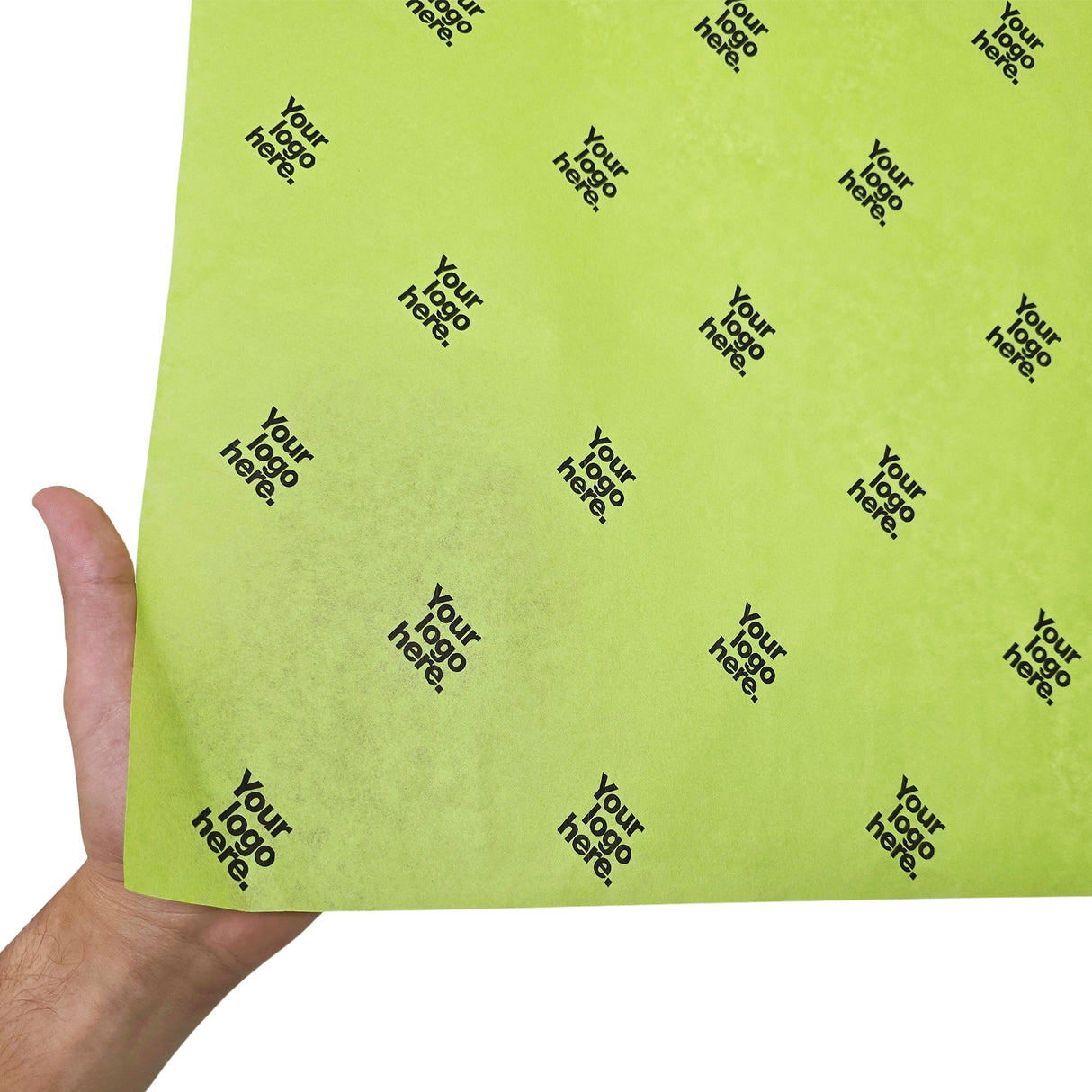 Custom tissue paper lime-green, texture and transparency, 28gsm – size 50x75cm