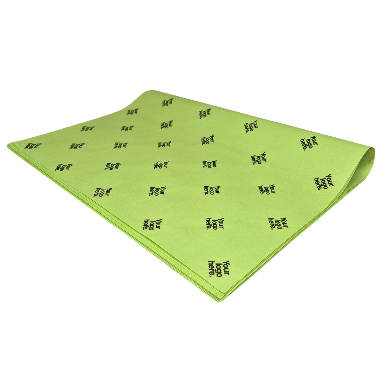 Custom tissue paper lime-green, ream of folded sheets 28gsm – size 50x75cm