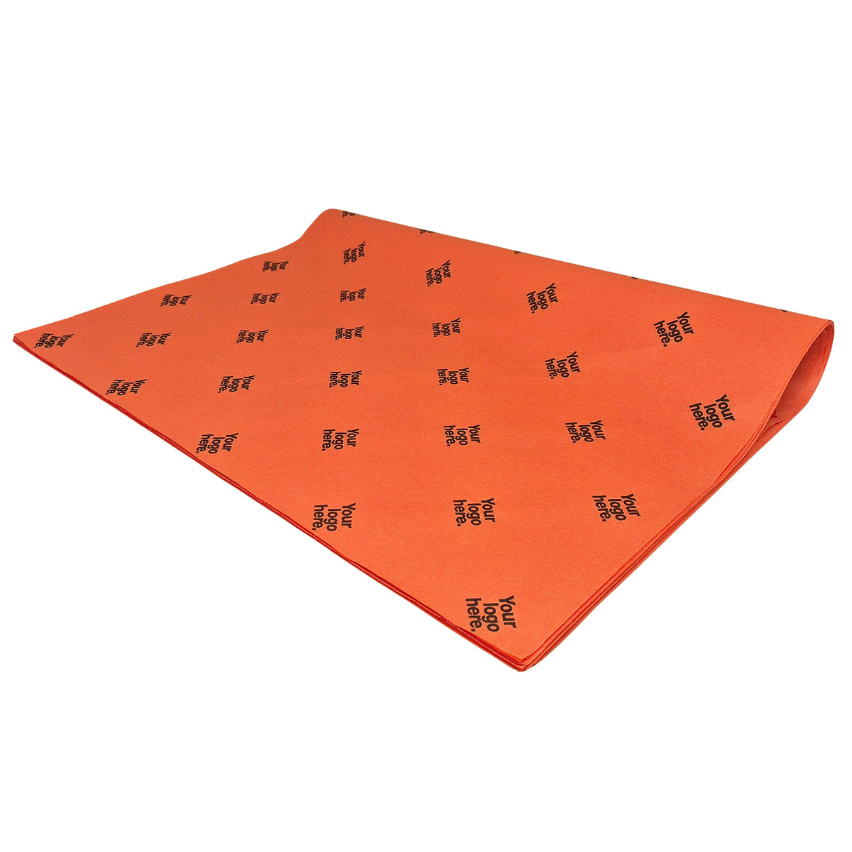 Custom tissue paper orange, ream of folded sheets 28gsm – size 50x75cm