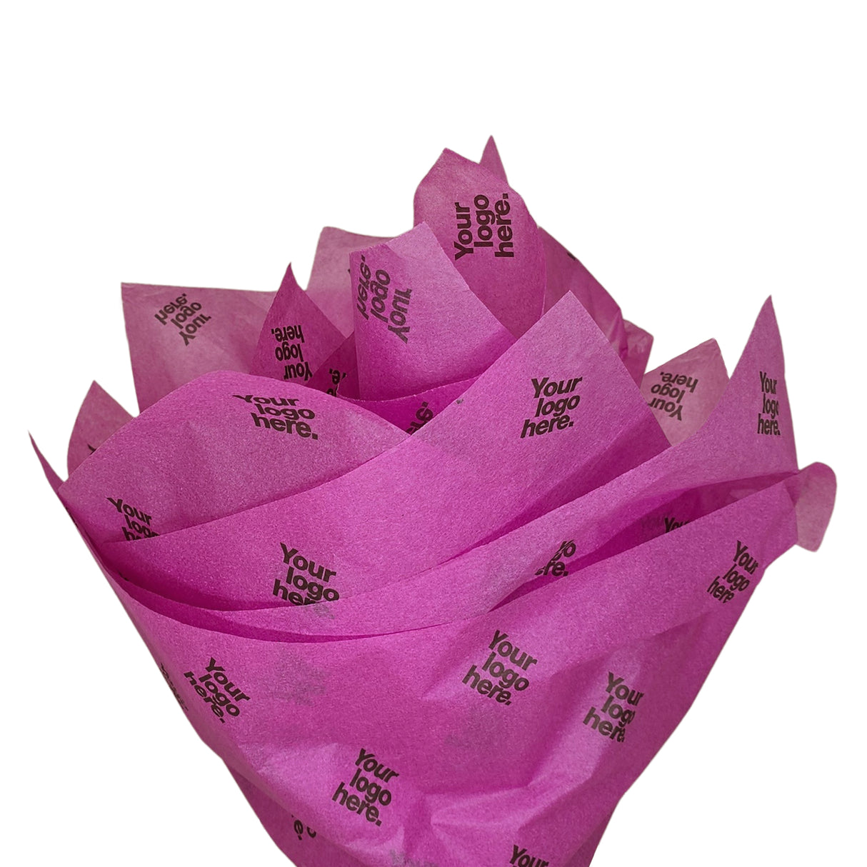Custom tissue paper plum-purple, fan arrangement, 17gsm – size 50x75cm