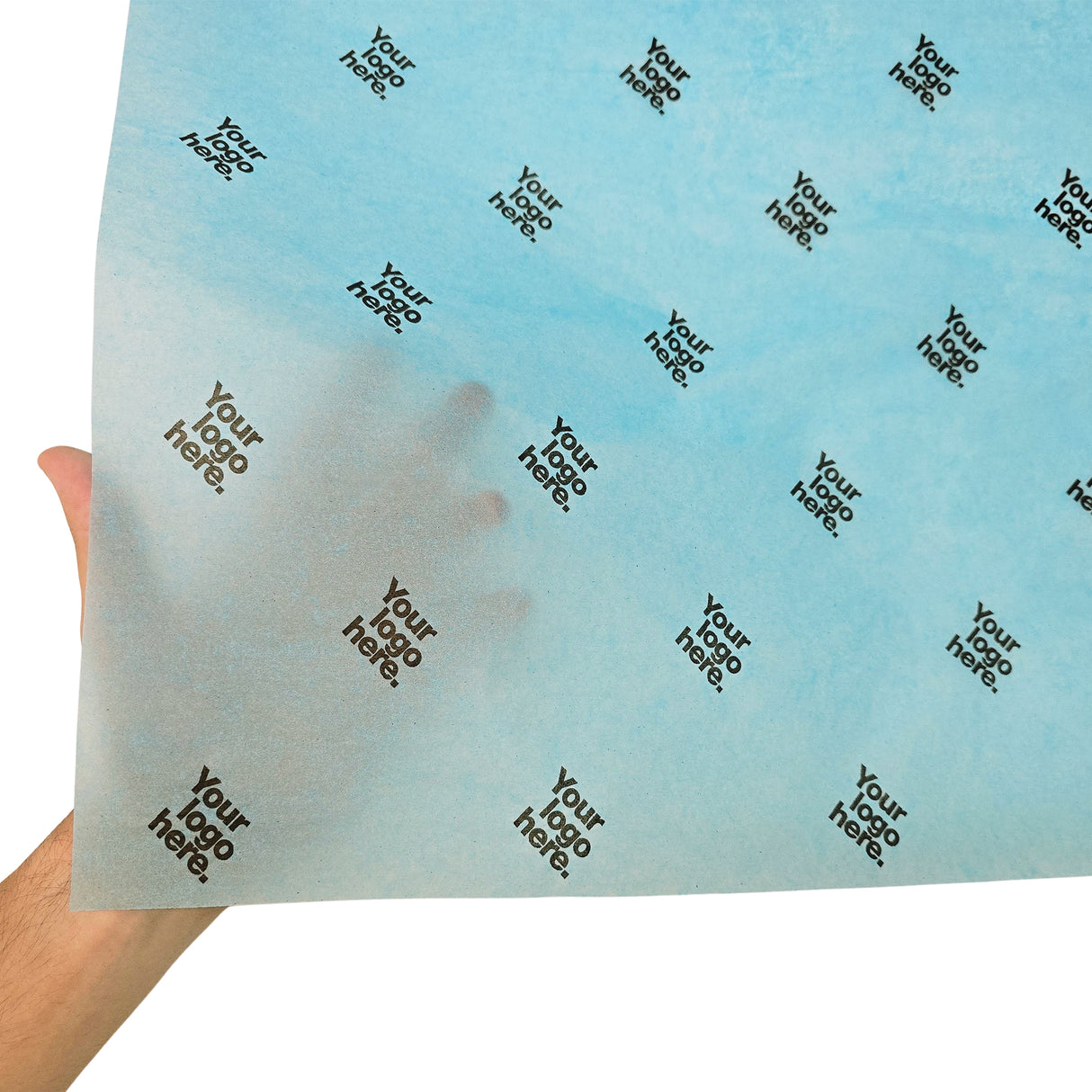 Custom tissue paper turquoise, texture and transparency, 17gsm – size 50x75cm