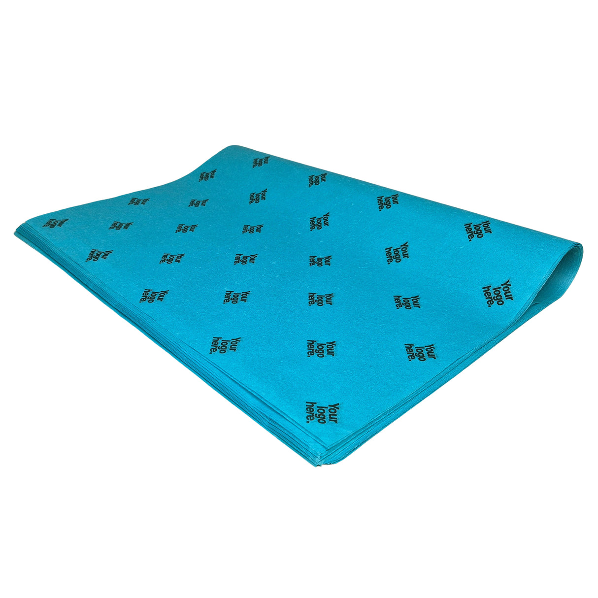 Custom tissue paper turquoise, ream of folded sheets 28gsm – size 50x75cm