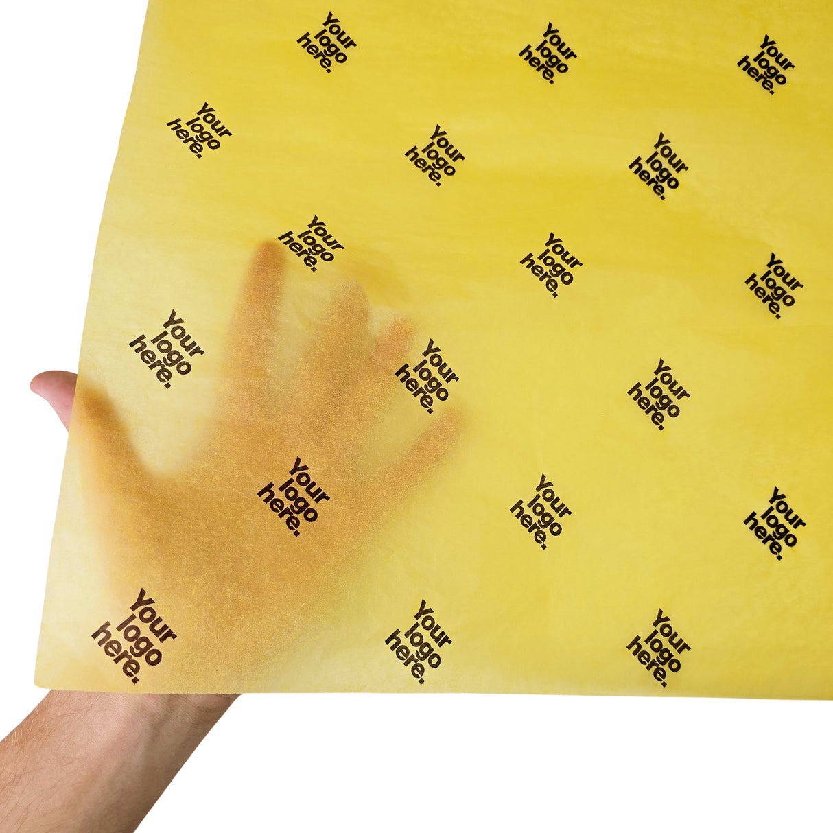 Custom tissue paper yellow, texture and transparency, 17gsm – size 50x75cm