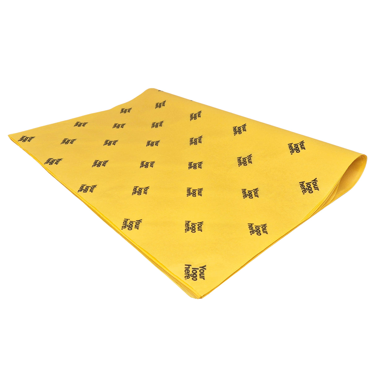 Custom tissue paper yellow, ream of folded sheets 28gsm – size 50x75cm