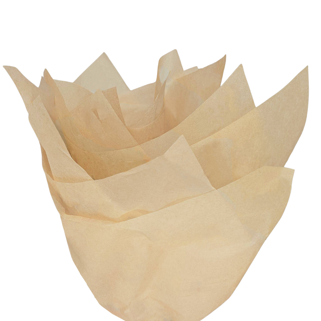 Plain tissue paper natural-cream, fan arrangement, 17gsm – size 50x75cm
