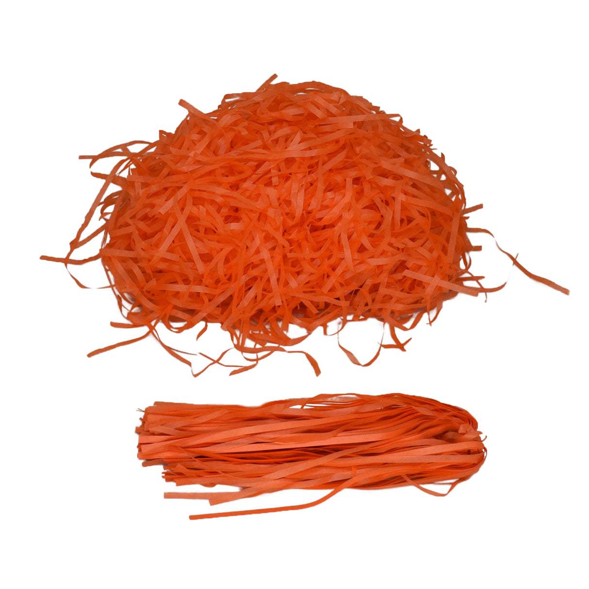 Orange shredded tissue paper for gift packaging