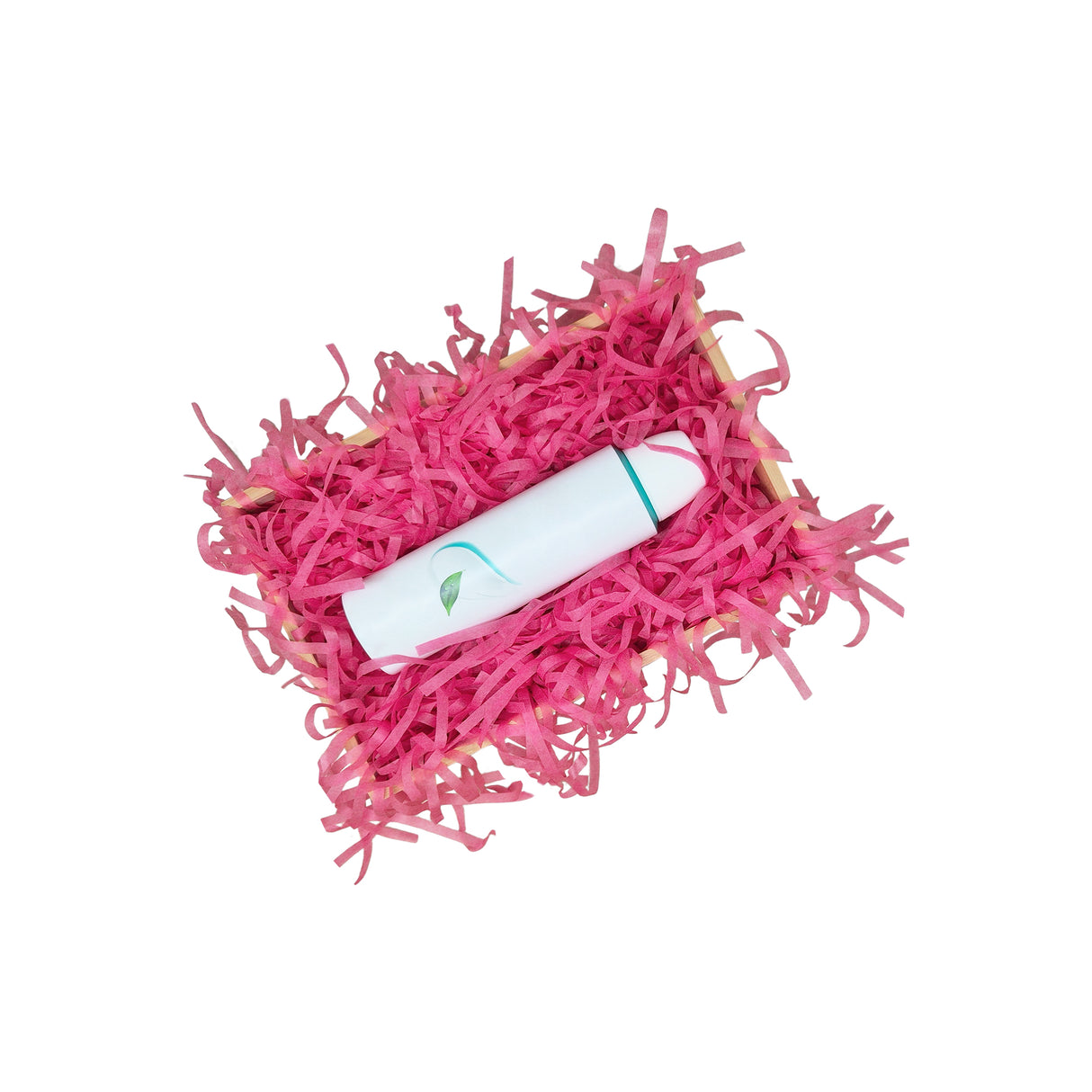 Passion pink tissue paper filling presented in a natural gift box