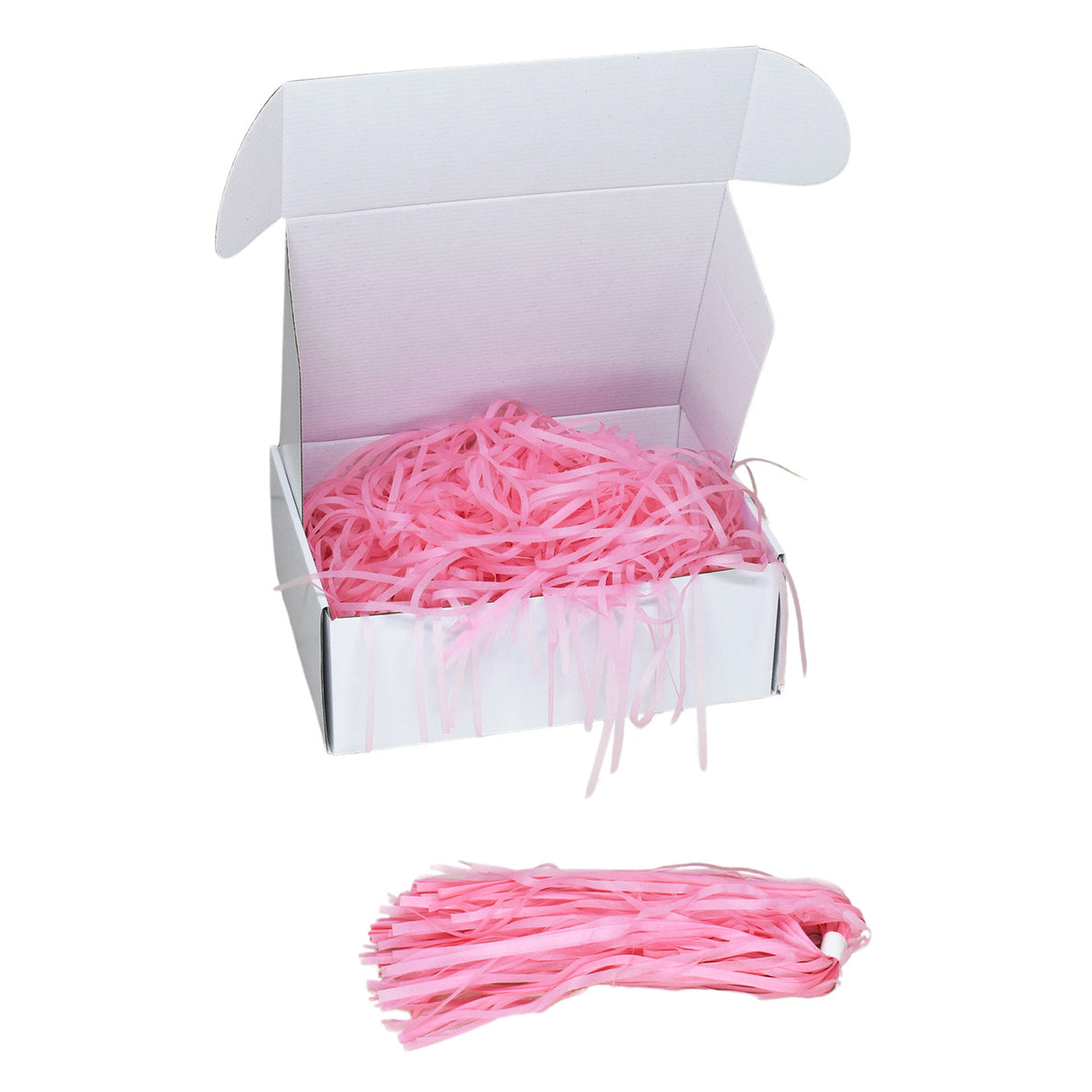 Pastell Pink tissue shred filler displayed in a white gift box
