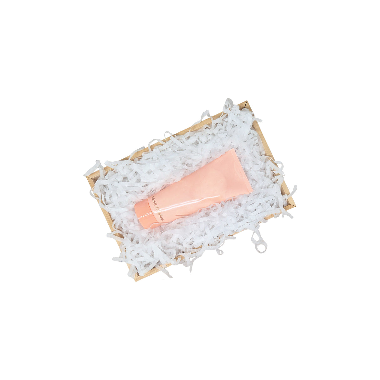 Snow white tissue paper filling presented in a natural gift box