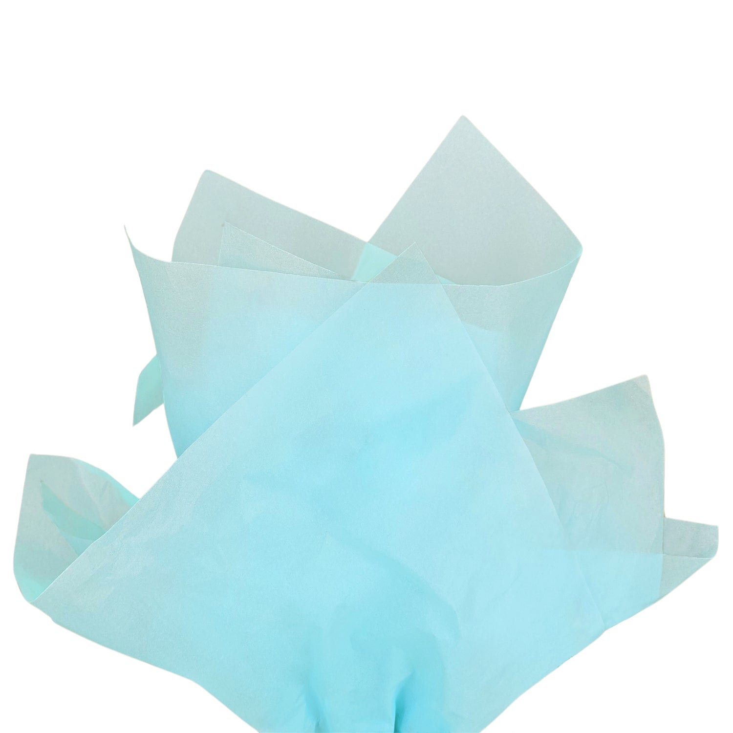 Plain tissue paper arctic-blue, fan arrangement, 17gsm – size 50x75cm