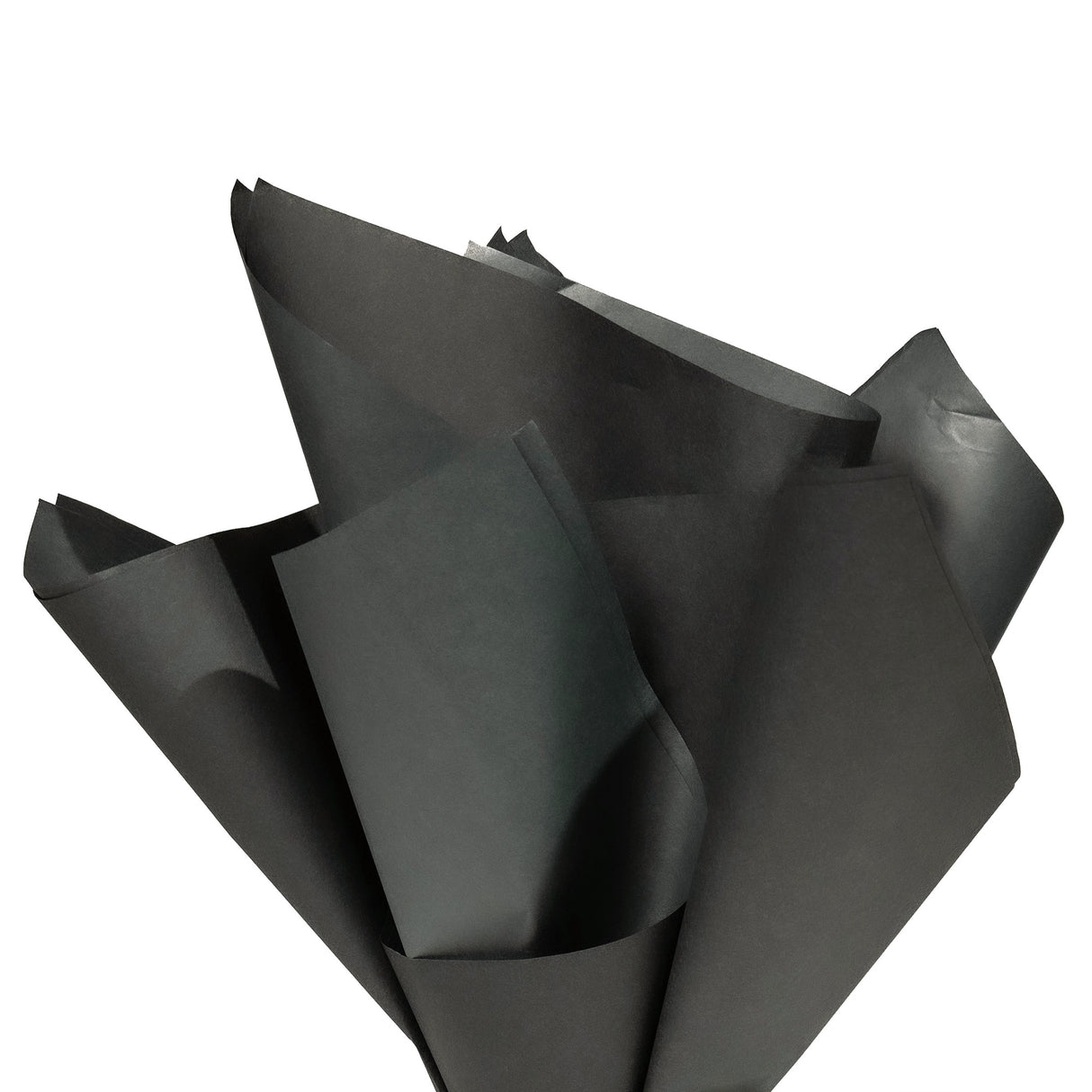 Plain tissue paper black, fan arrangement, 28gsm – size 50x75cm
