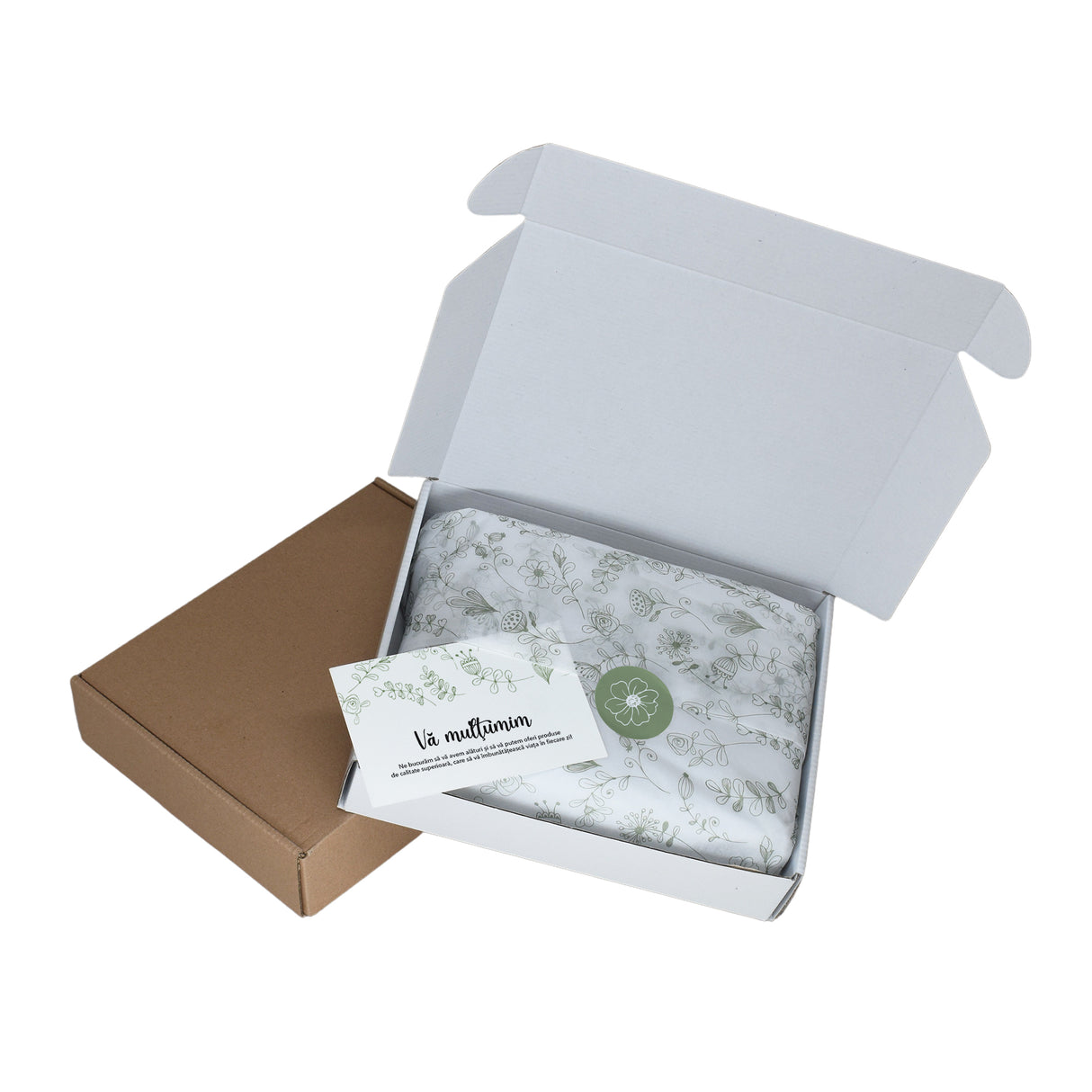 Tissue paper Botanical Sketch, in shipping box with sticker and thank you card, 17gsm – size 50x75cm