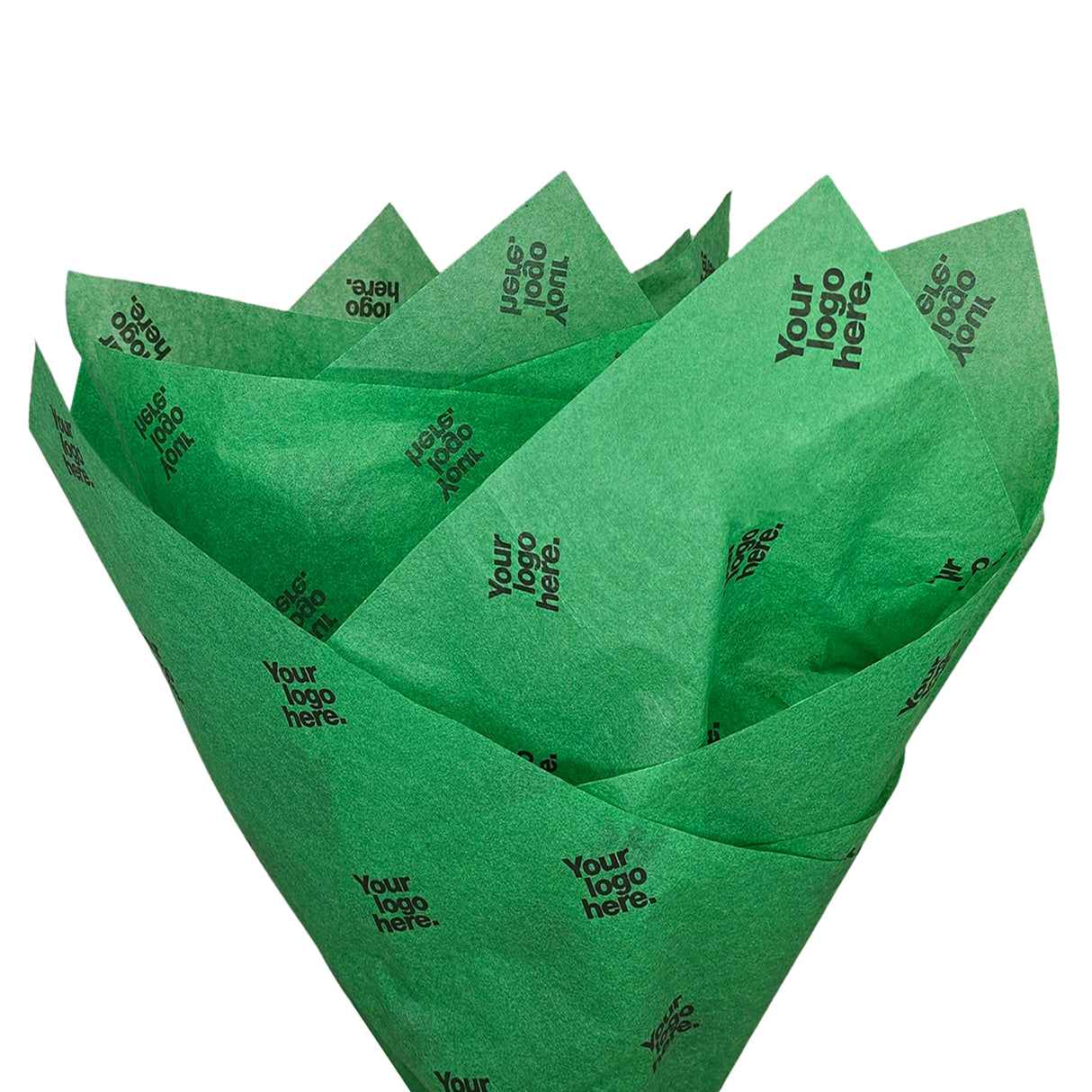 Custom tissue paper dark-green, fan arrangement, 17gsm – size 50x75cm