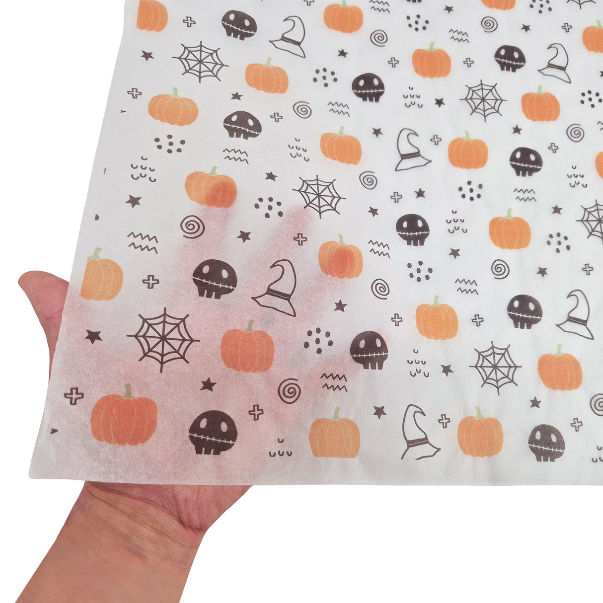 tissue paper Enchanted Pumpkins, texture and transparency, 17gsm – size 50x75cm