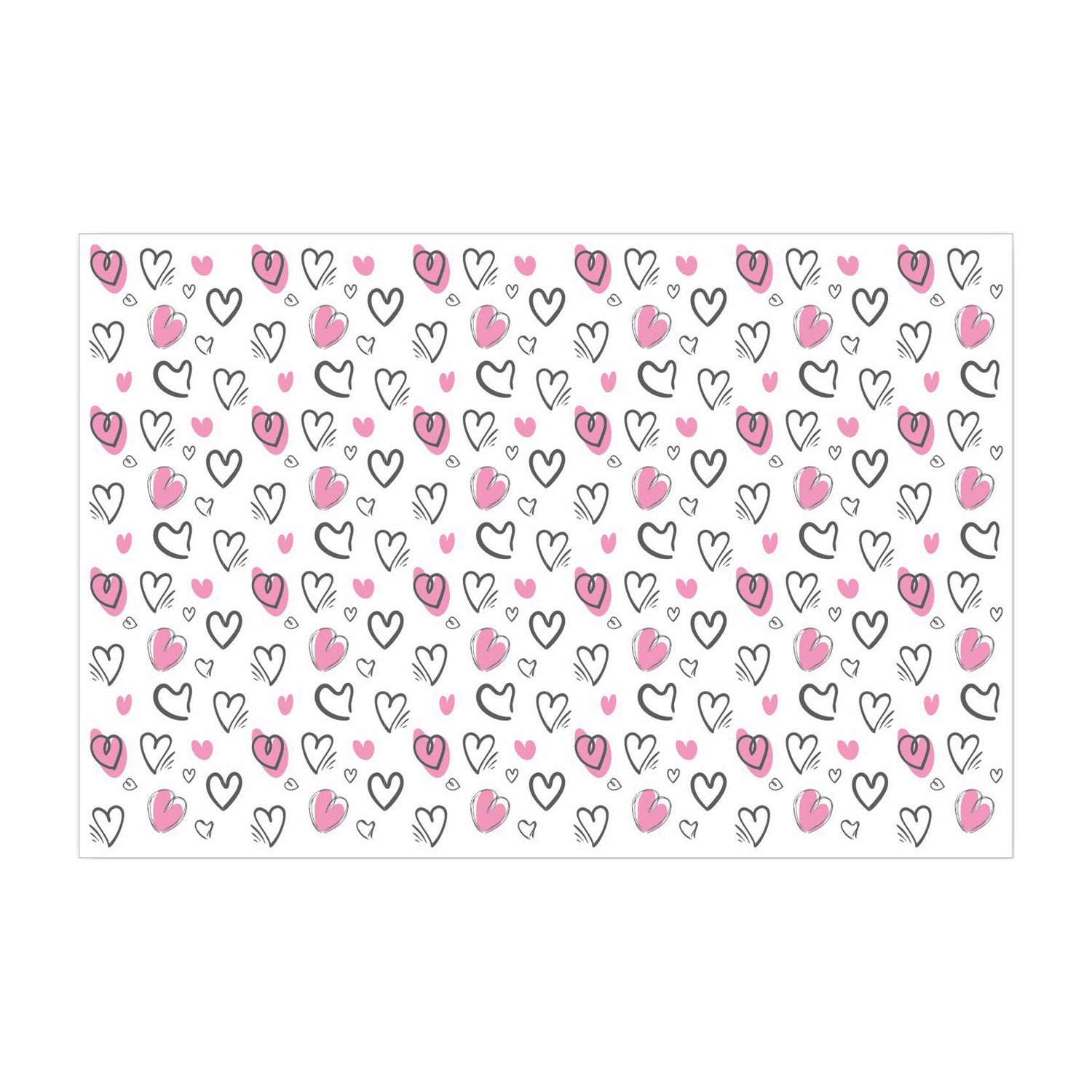 Tissue paper Flying Hearts, open sheet, 17gsm – size 50x75cm