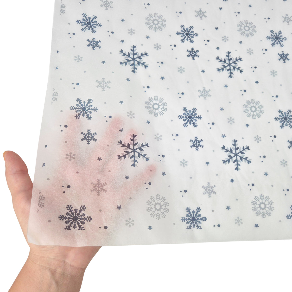 Tissue paper Frosty Midnight Christmas, texture and transparency, 17gsm – size 50x75cm