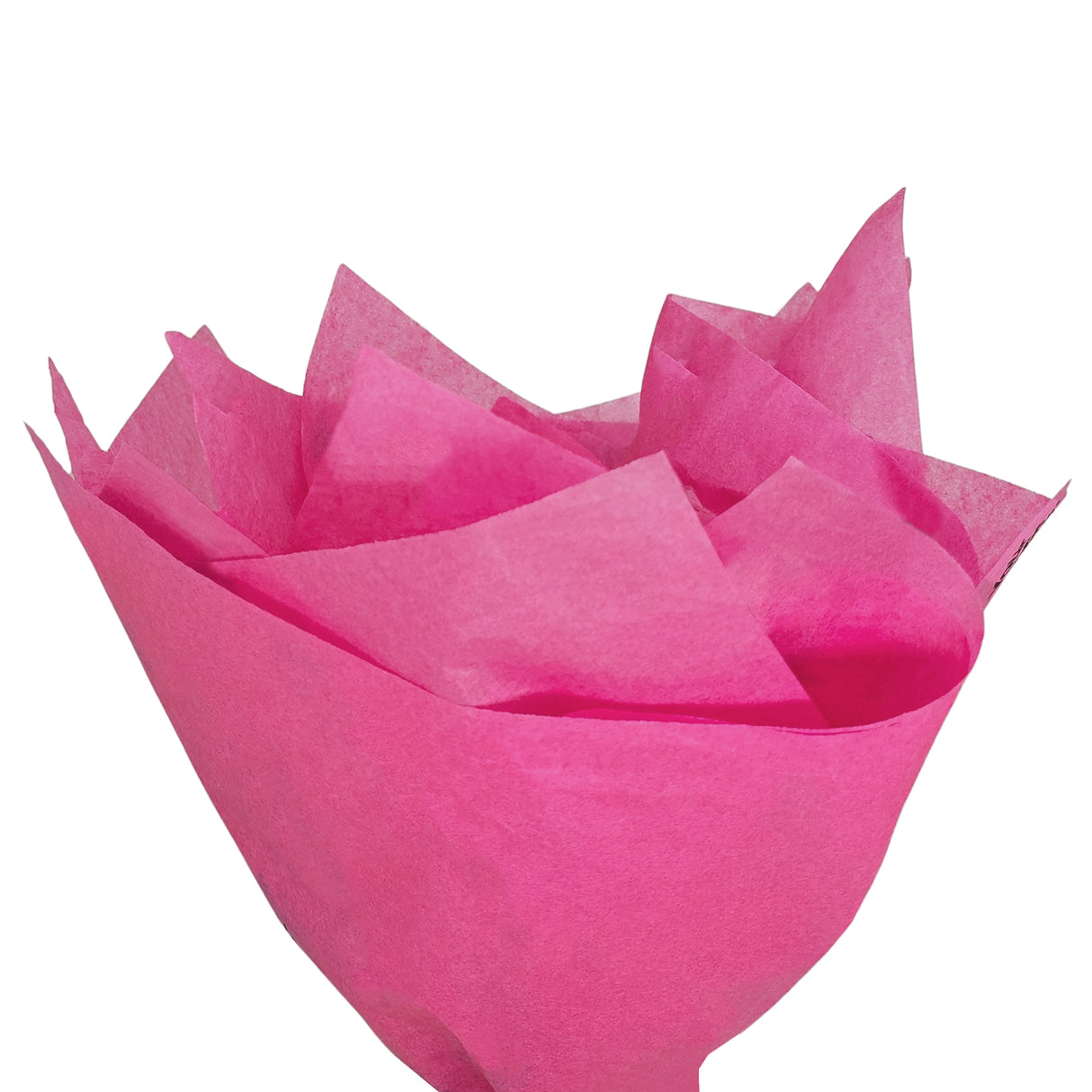 Plain tissue paper fuchsia-pink, fan arrangement, 17gsm – size 50x75cm