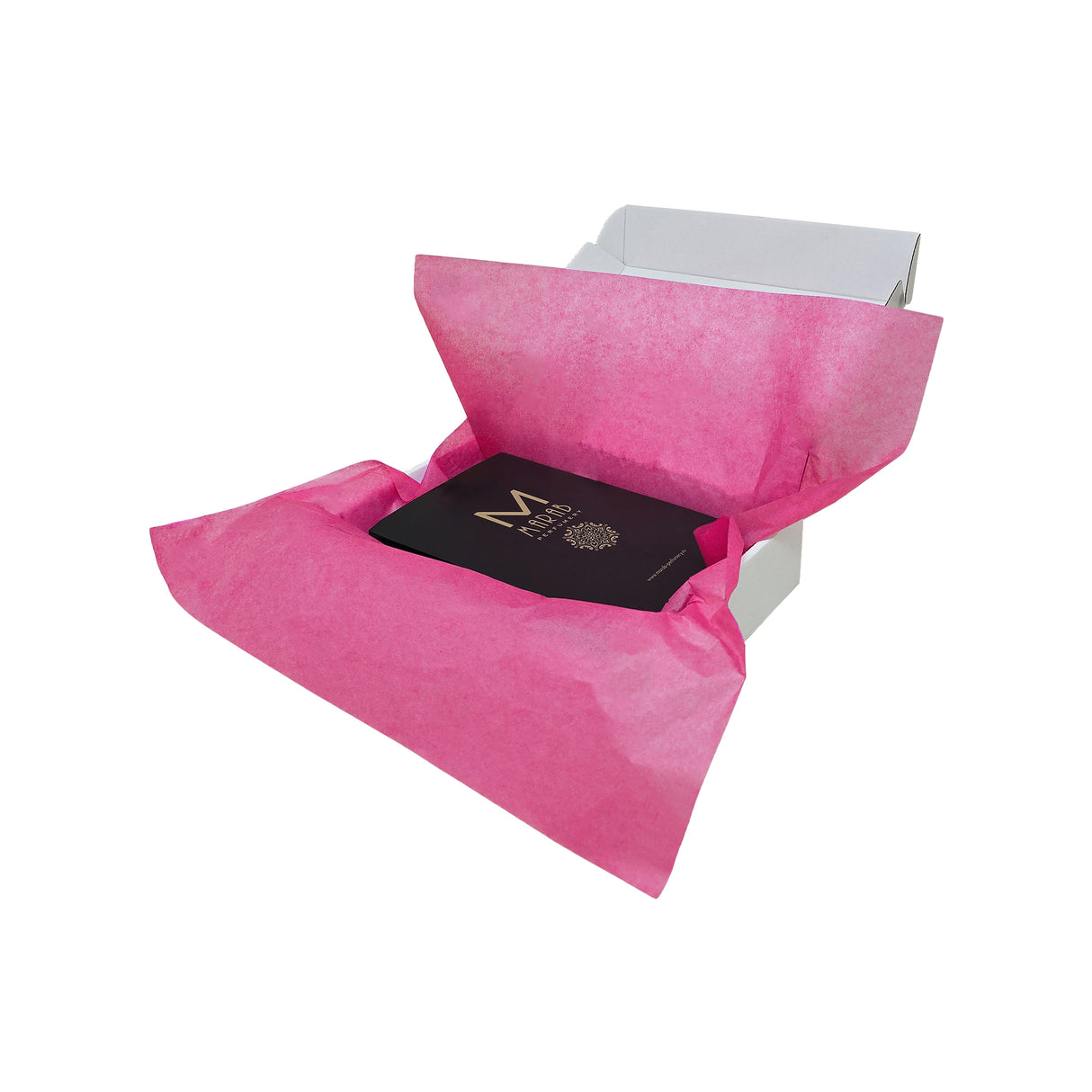 Plain tissue paper fuchsia-pink, arranged in a transport box, 17gsm – size 50x75cm