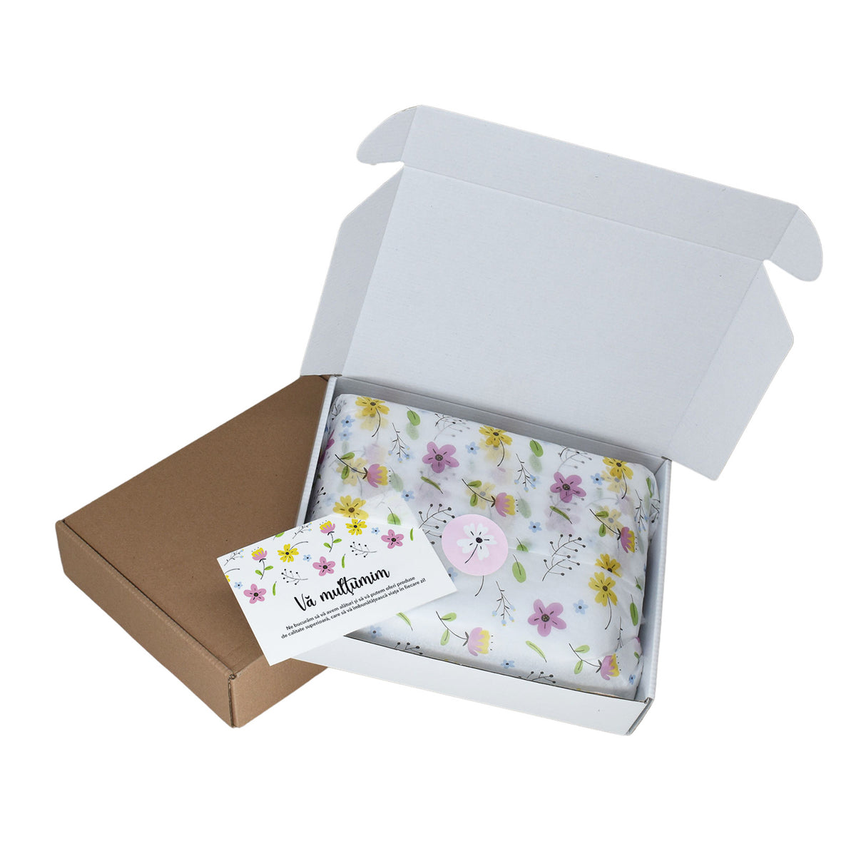 Tissue paper Garden Joy, in shipping box with sticker and thank you card, 17gsm – size 50x75cm