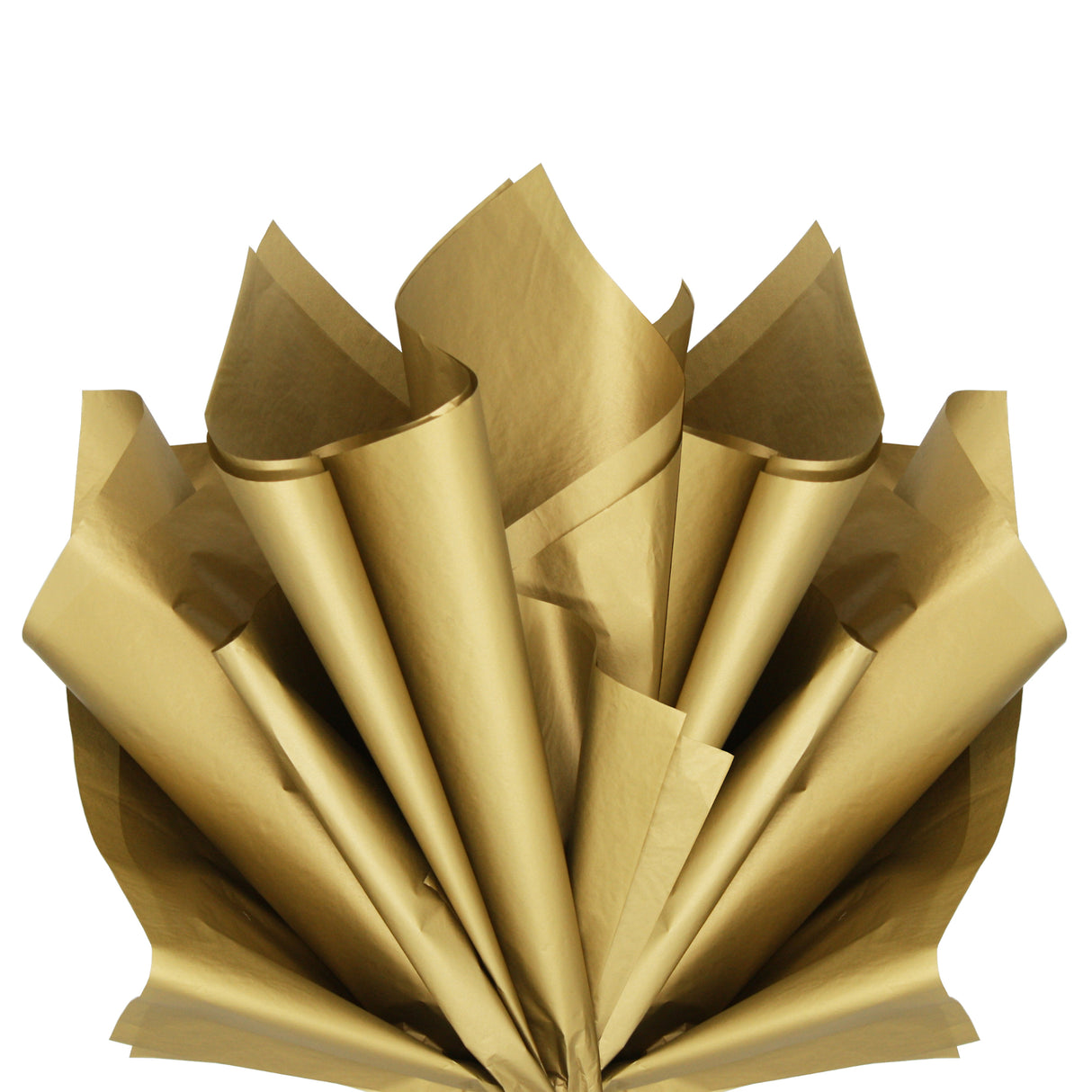 Plain tissue paper gold, fan arrangement, 17gsm – size 50x75cm