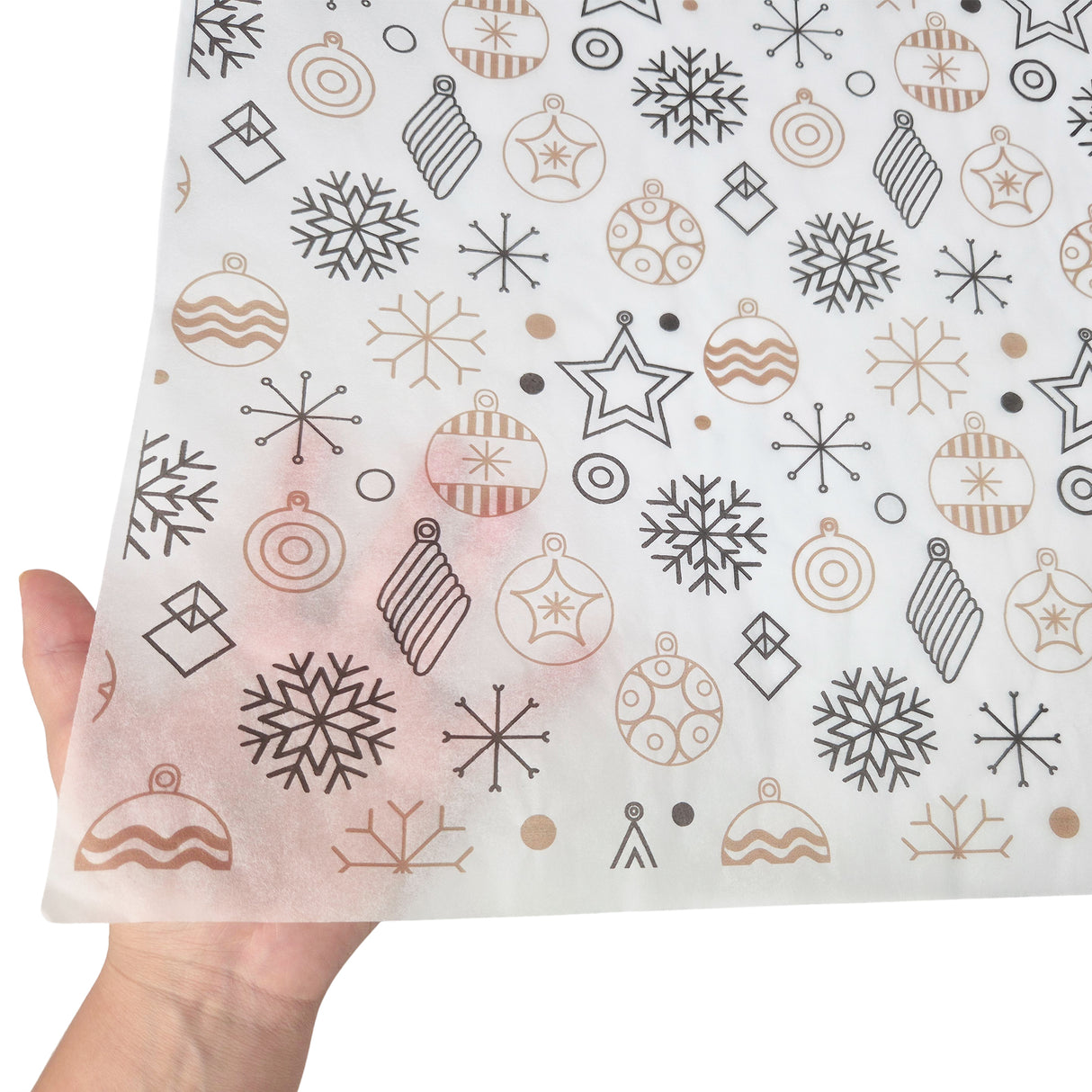 Tissue paper Golden Glow Christmas, texture and transparency, 17gsm – size 50x75cm