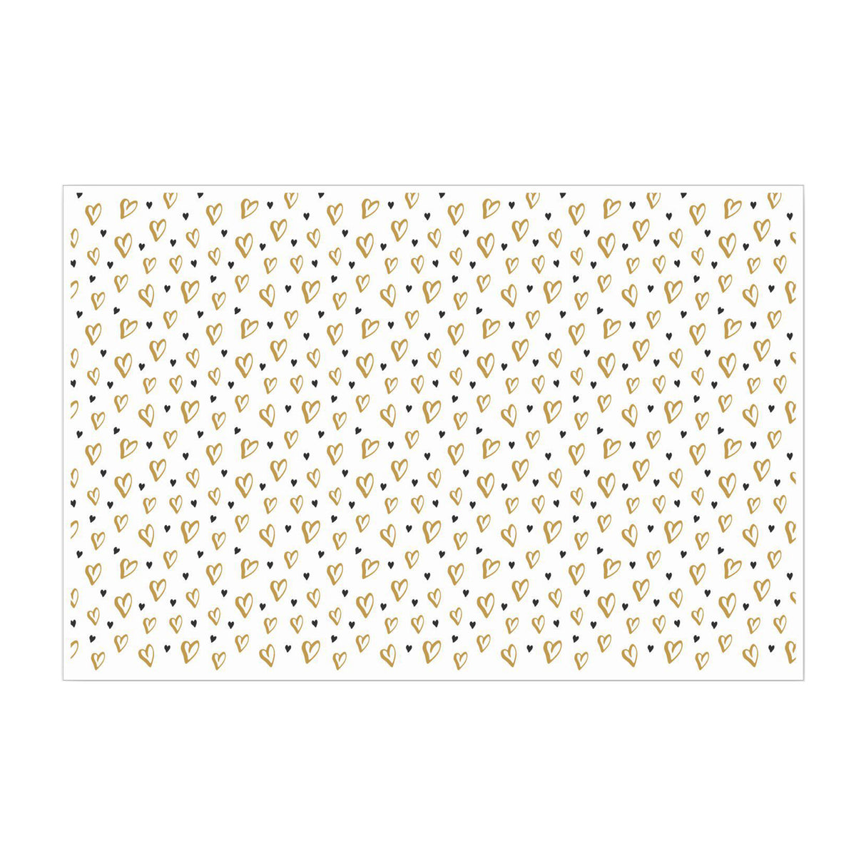 Tissue paper Golden Hearts, open sheet, 17gsm – size 50x75cm