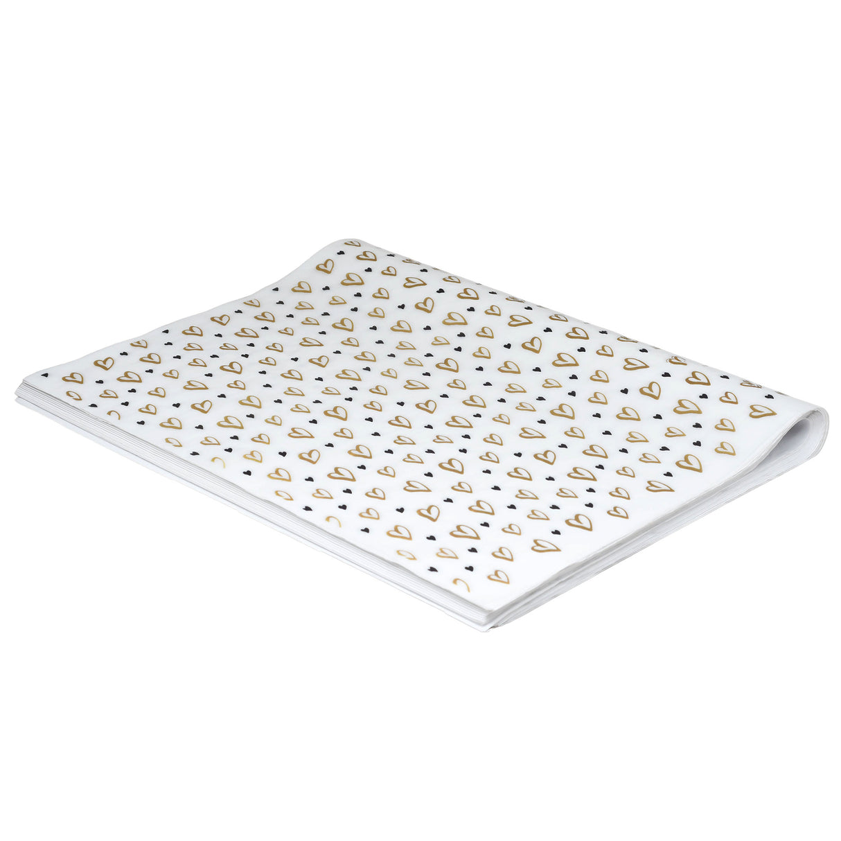 Tissue paper Golden Hearts, ream of sheets 17gsm – size 50x75cm