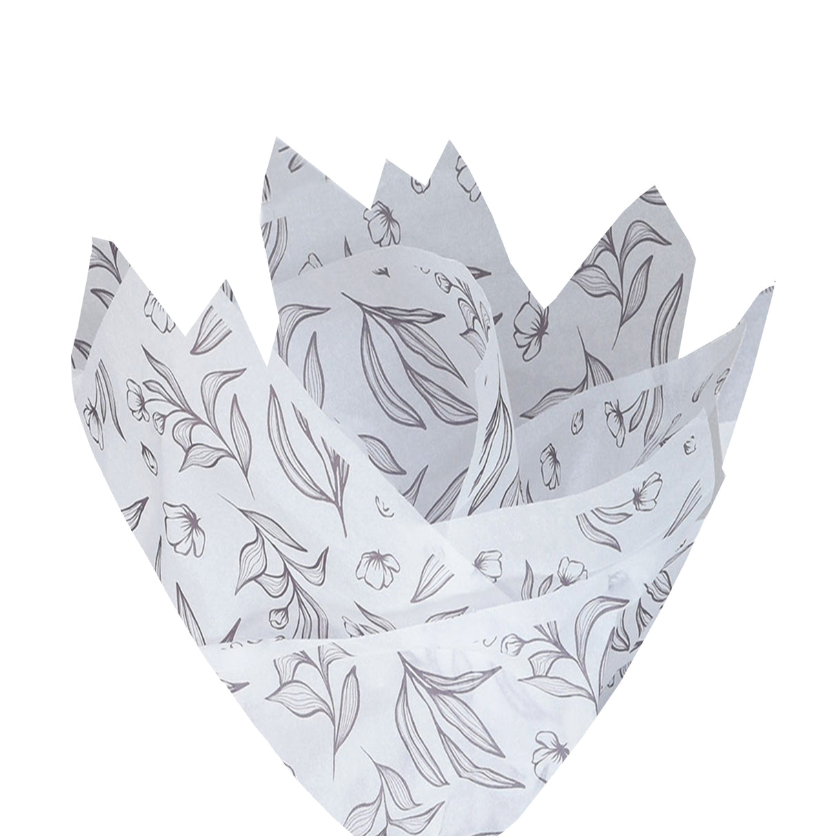 Tissue paper Graphite Garden, fan arrangement, 17gsm – size 50x75cm