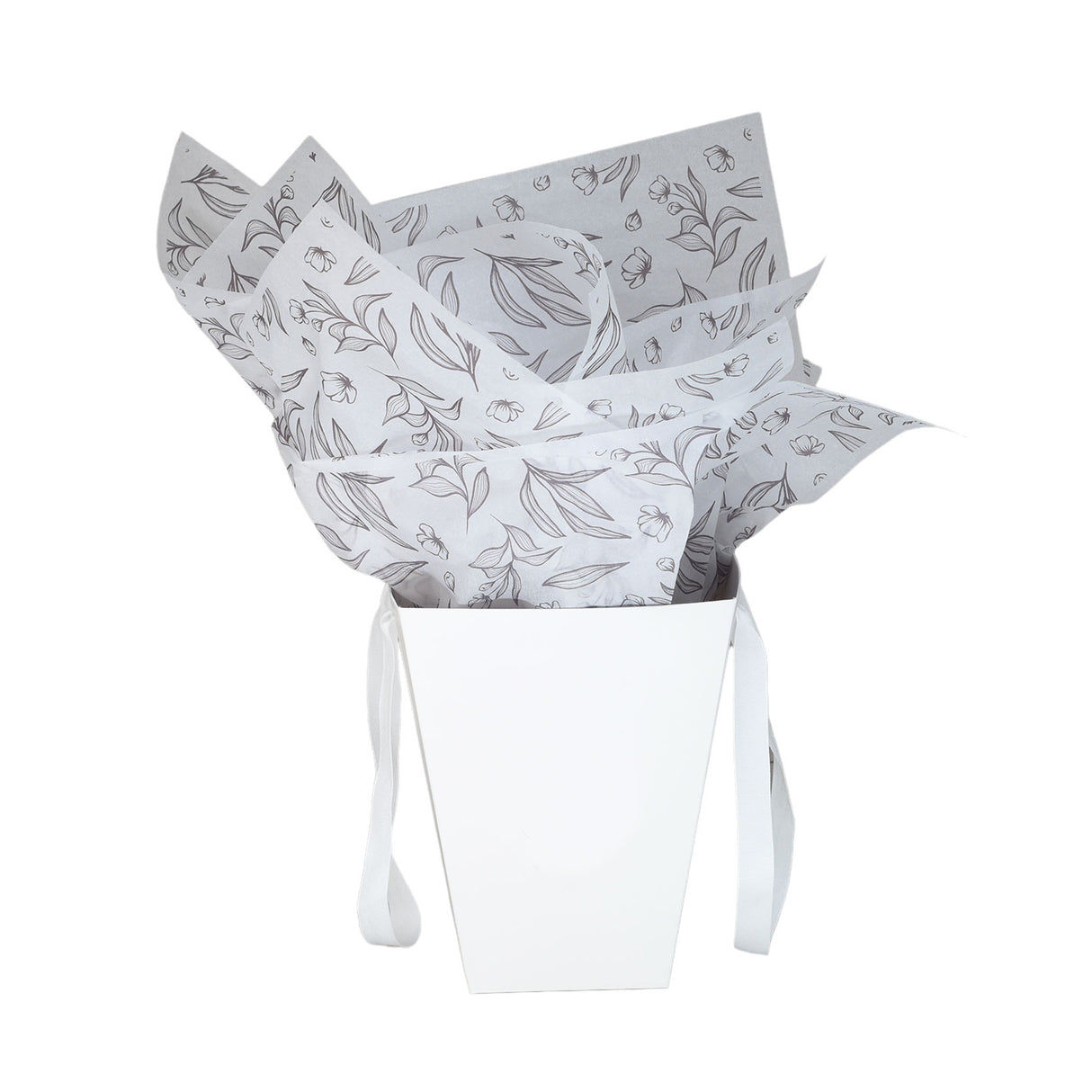 Tissue paper Graphite Garden, placed in a paper bag, 17gsm – size 50x75cm