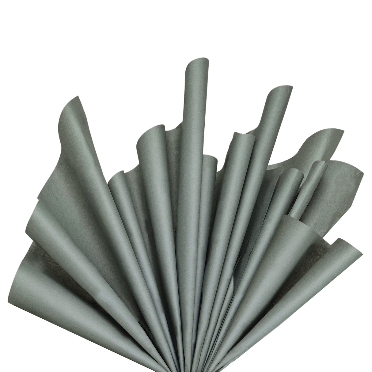 Plain tissue paper grey, fan arrangement, 28gsm – size 50x75cm
