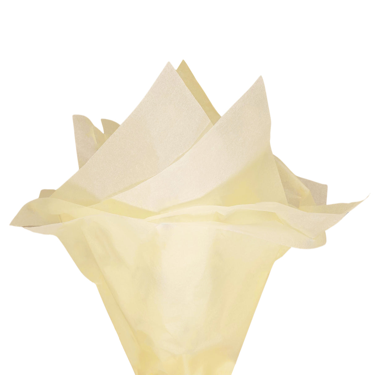 Plain tissue paper ivory, fan arrangement, 17gsm – size 50x75cm