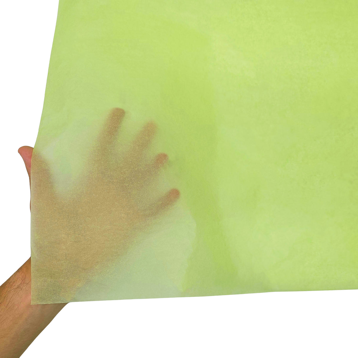 Plain tissue paper lime-green, texture and transparency, 17gsm – size 50x75cm