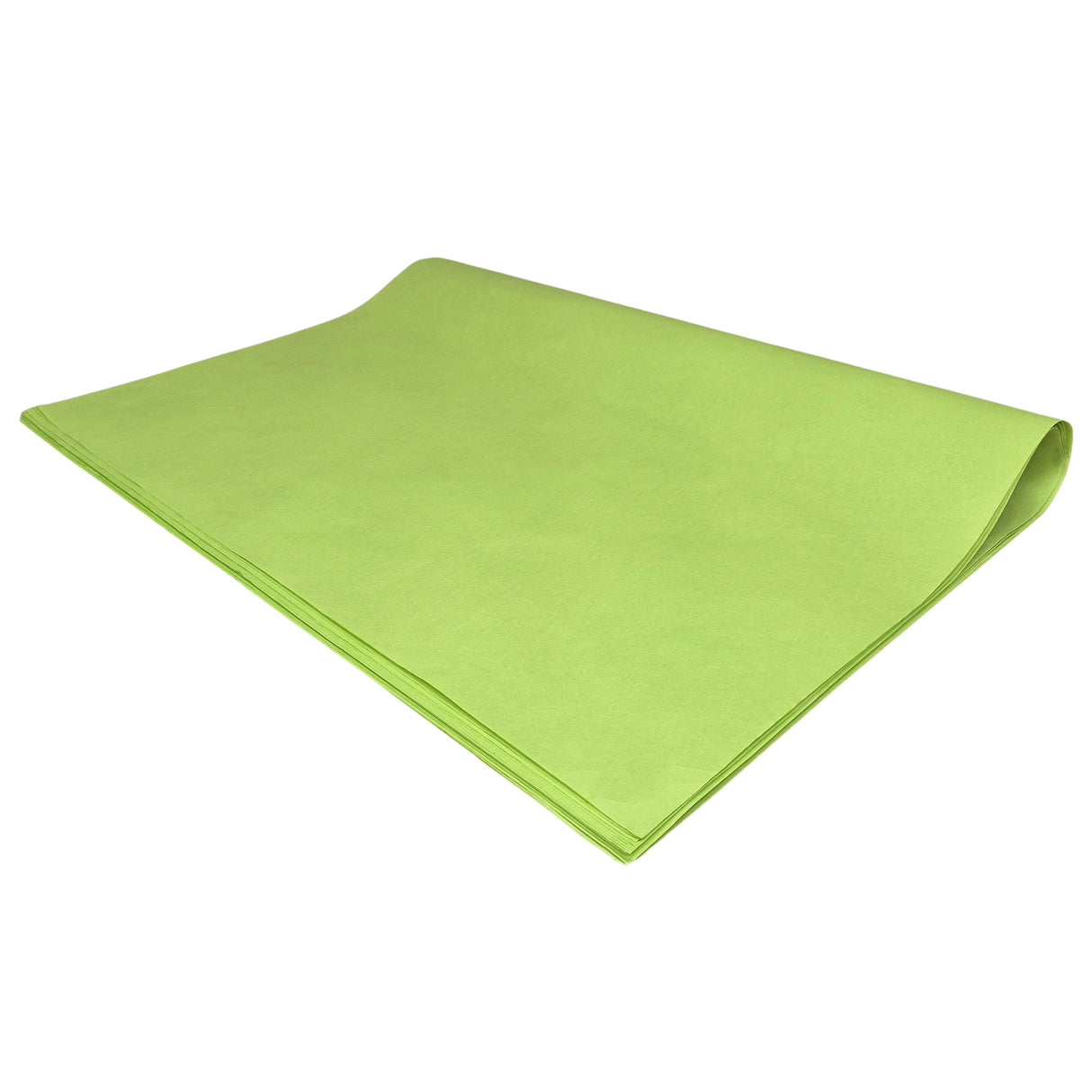 Plain tissue paper lime-green, ream of folded sheets 28gsm – size 50x75cm
