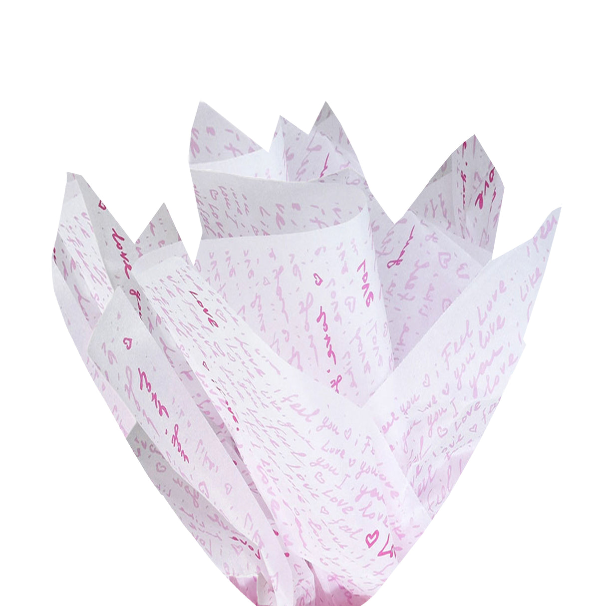 Tissue paper Love Notes, fan arrangement, 17gsm – size 50x75cm