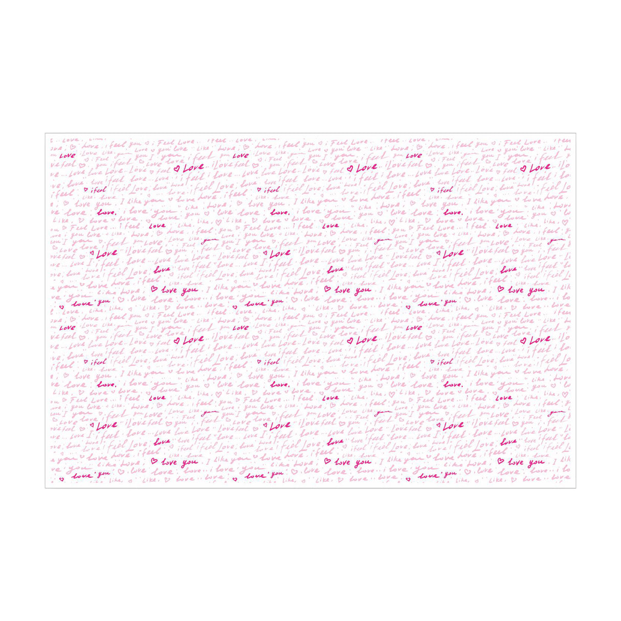 Tissue paper Love Notes, open sheet, 17gsm – size 50x75cm