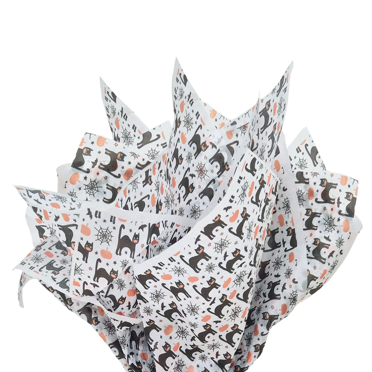Tissue paper Lucky Black Cats, fan arrangement, 17gsm – size 50x75cm