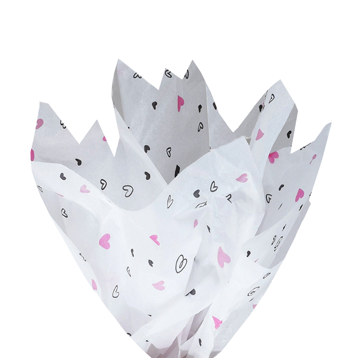 Tissue paper Mini Hearts, fan arrangement, 17gsm – size 50x75cm