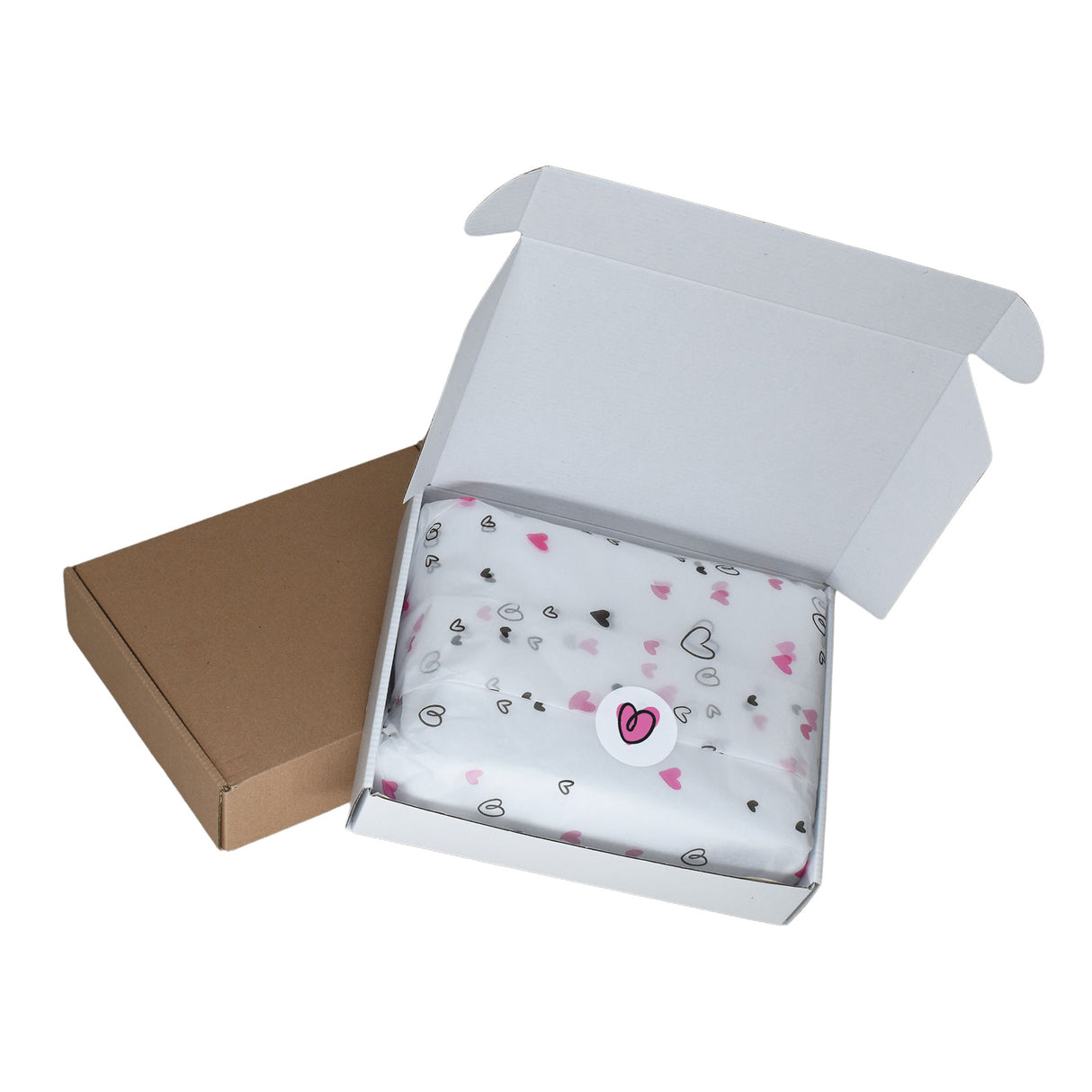 Tissue paper Mini Hearts, placed in a transport box, 17gsm – size 50x75cm