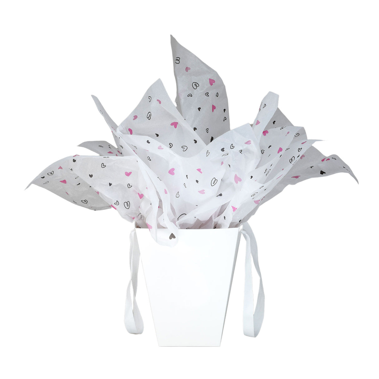 Tissue paper Mini Hearts, placed in a paper bag, 17gsm – size 50x75cm