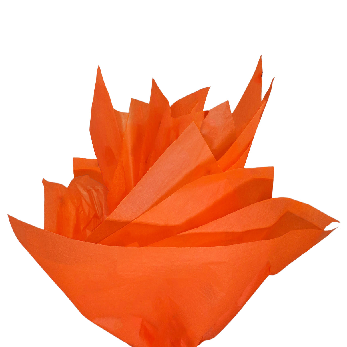 Plain tissue paper orange, fan arrangement, 17gsm – size 50x75cm