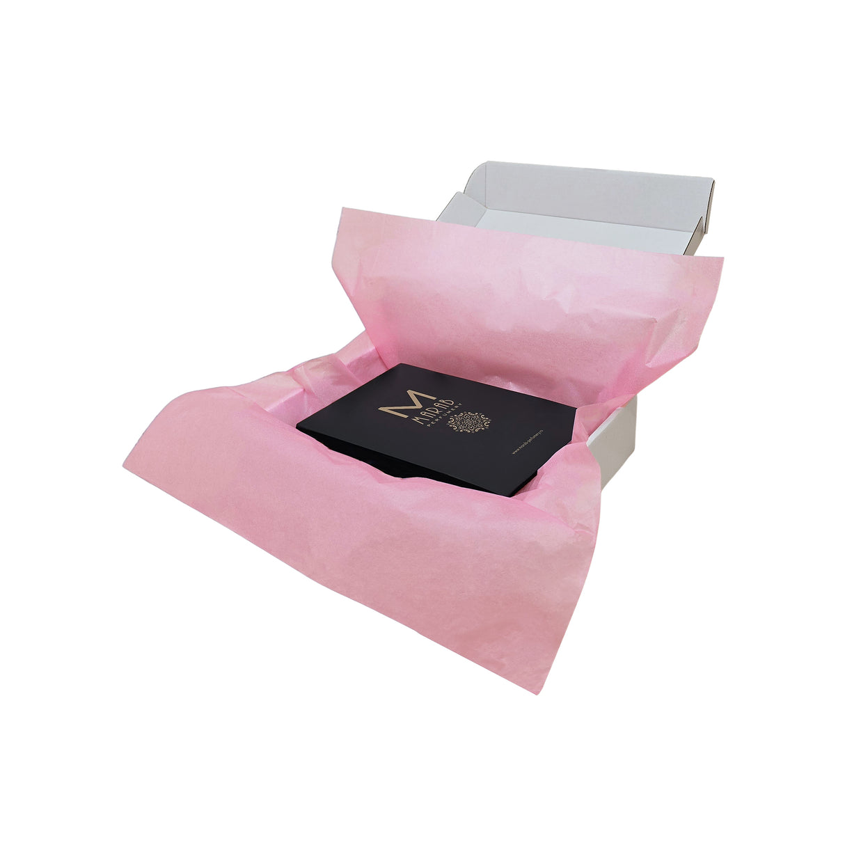Plain tissue paper pastel-pink, arranged in a transport box, 17gsm – size 50x75cm