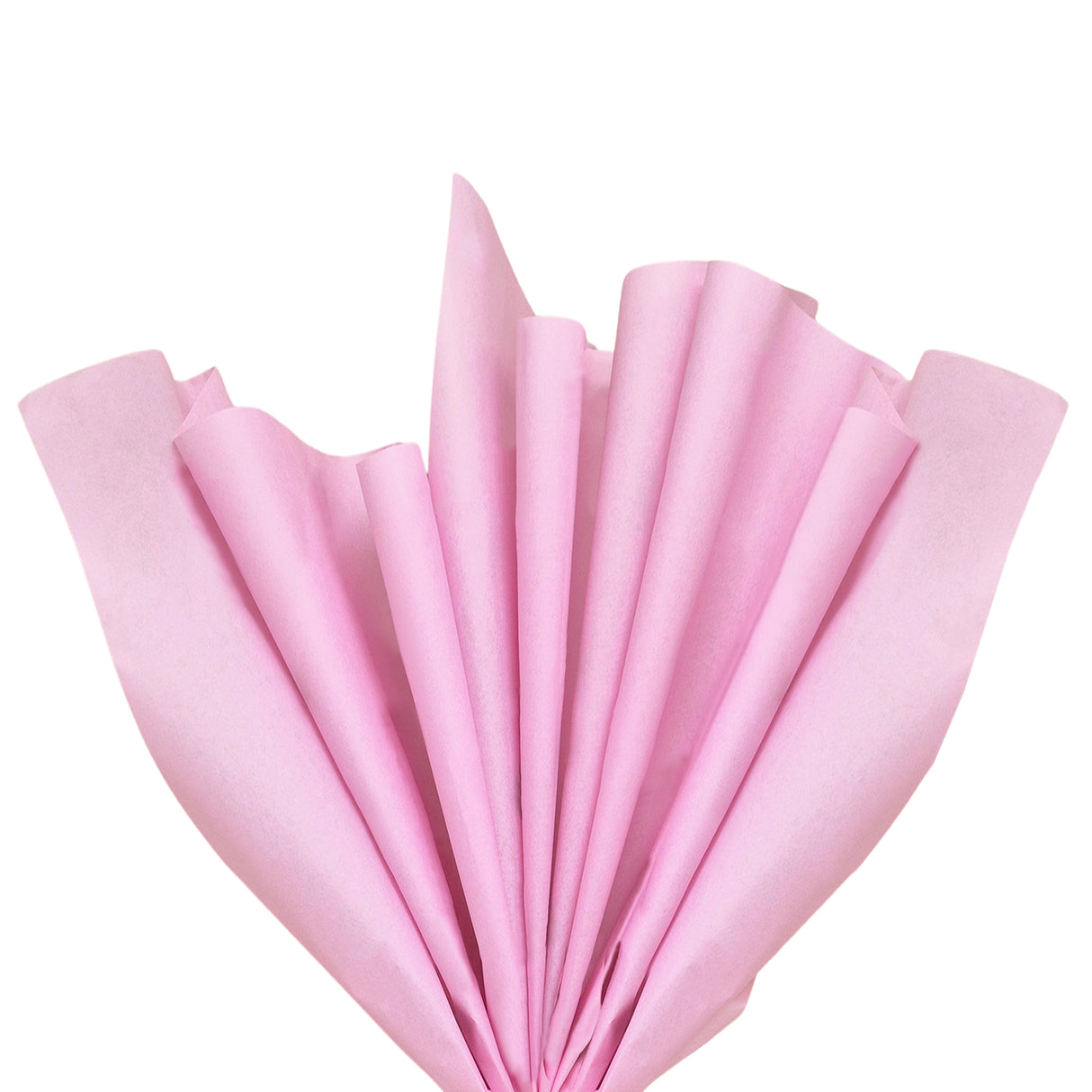 Plain tissue paper pastel-pink, fan arrangement, 28gsm – size 50x75cm