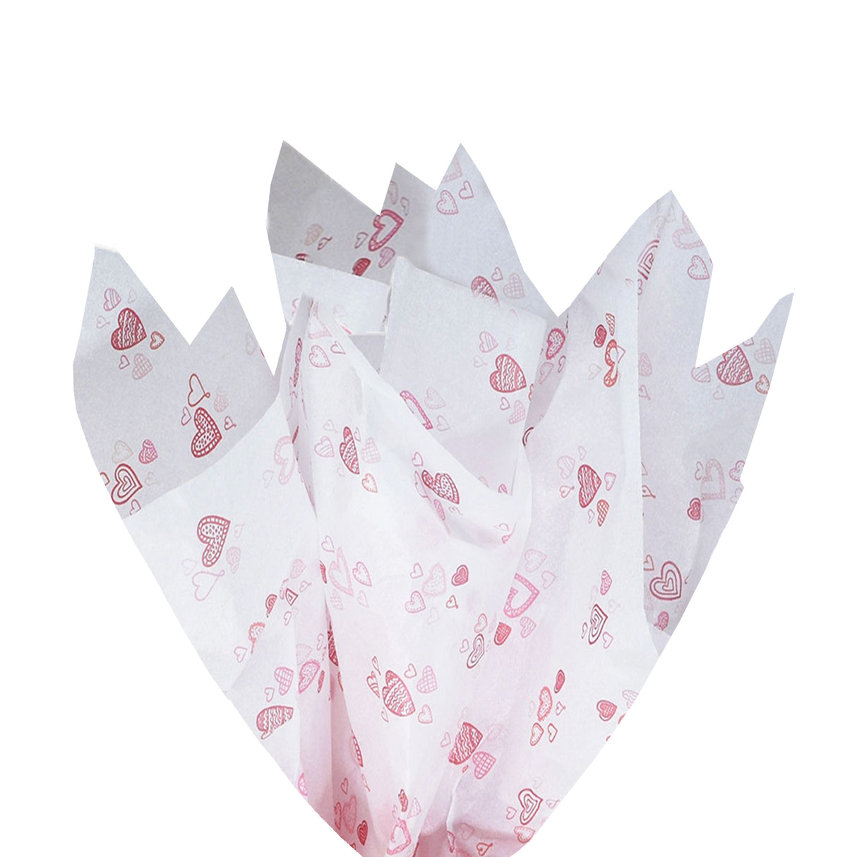 Tissue paper Patchwork Hearts, fan arrangement, 17gsm – size 50x75cm